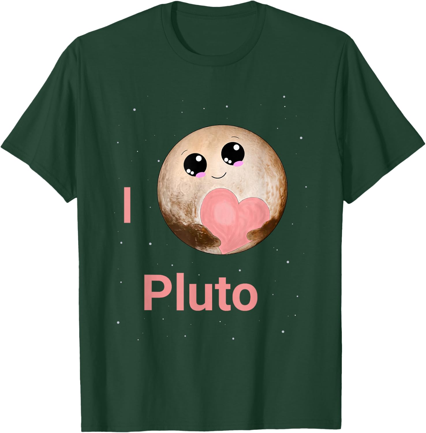 I Love Pluto Heart Cute Pluto Planet Space Kawaii T-Shirt - T-Shirt | Forest