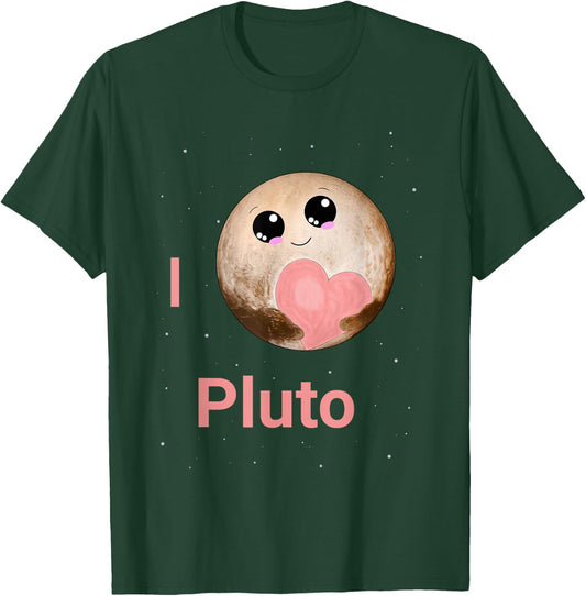 I Love Pluto Heart Cute Pluto Planet Space Kawaii T-Shirt - T-Shirt | Forest