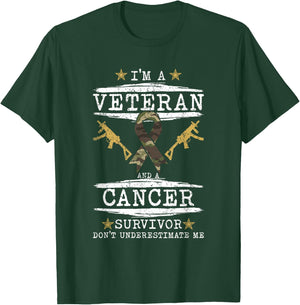 Im A Veteran And A Cancer Survivor Veteran T-Shirt - T-Shirt | Forest