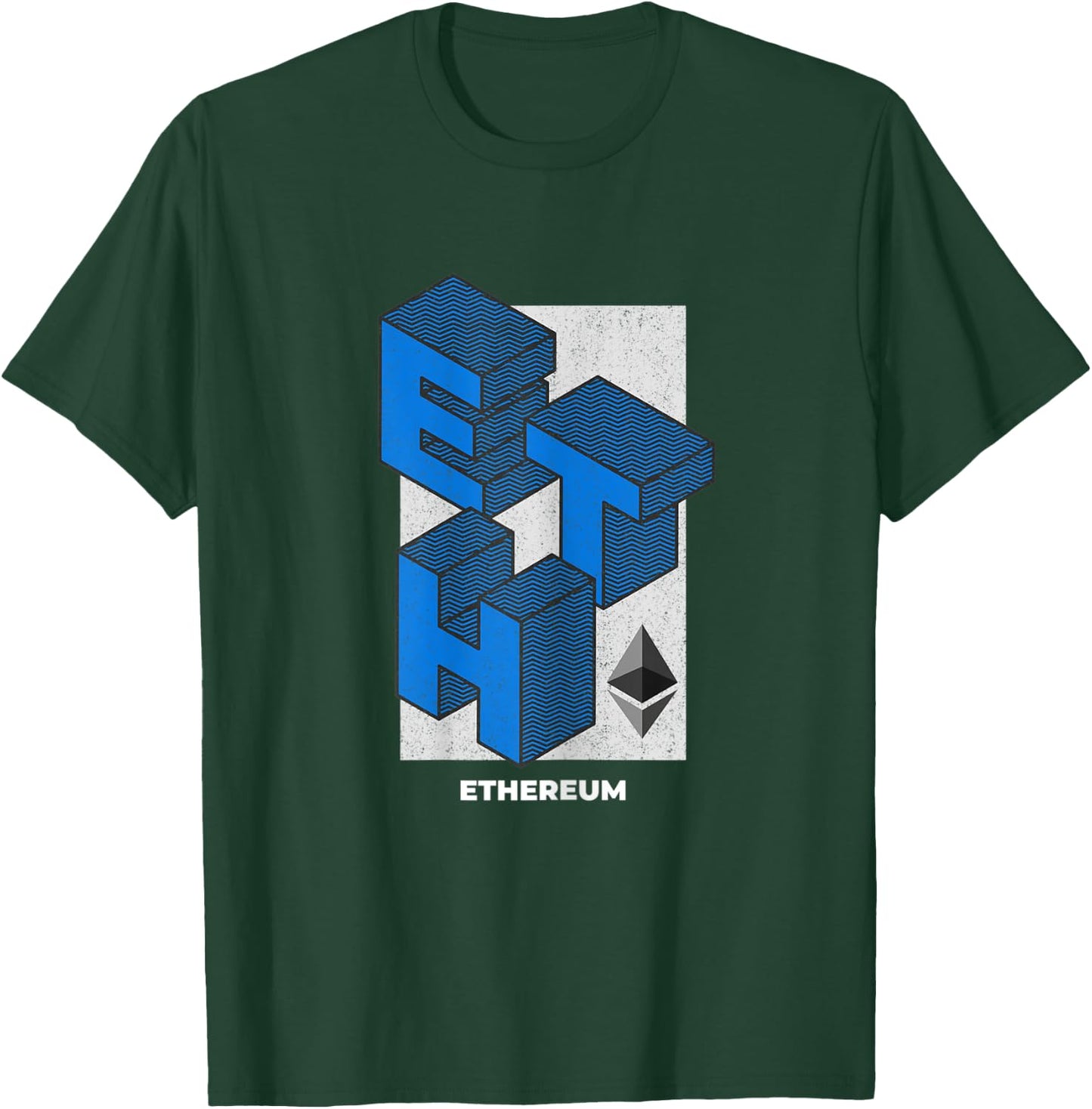Ethereum Crypto Isometric Text ETH Cryptocurrency Shirt T-Shirt - T-Shirt | Forest