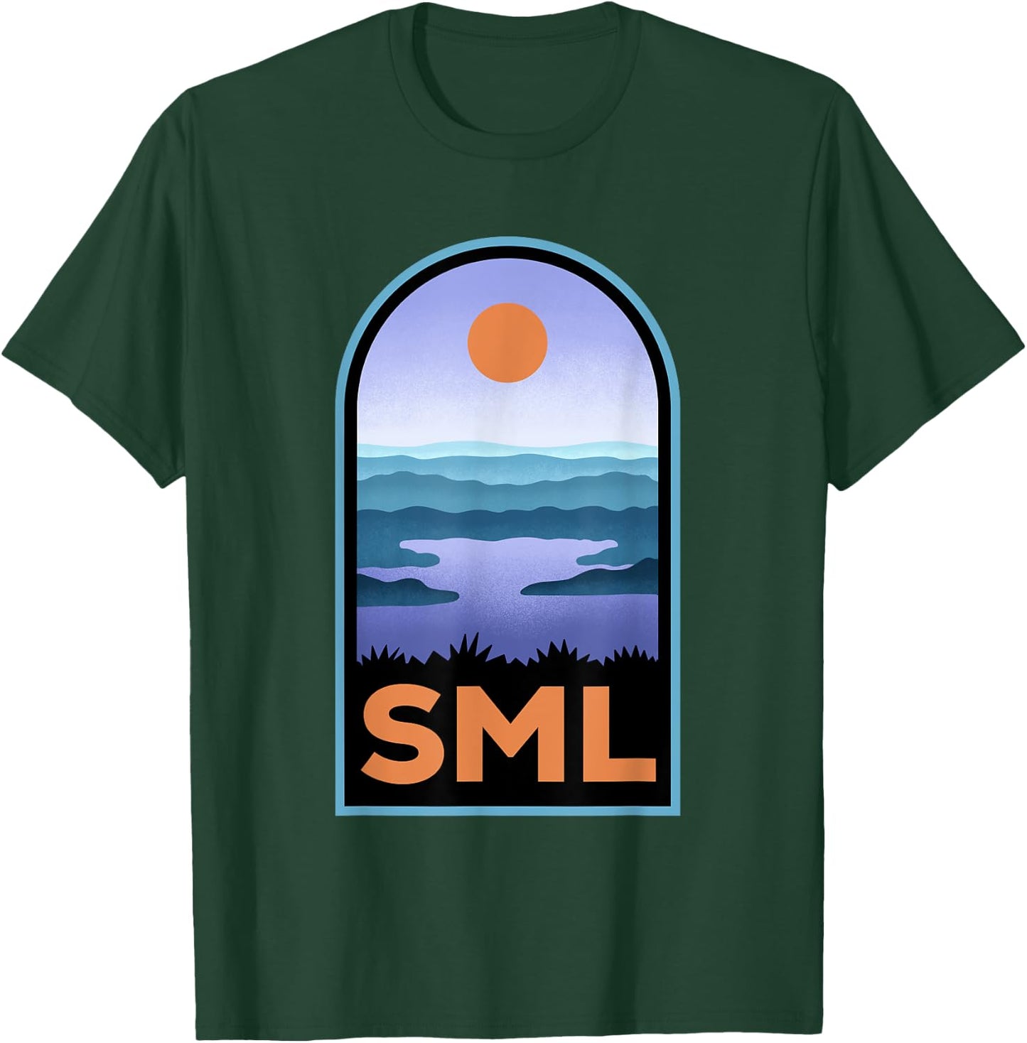 Smith Mountain Lake Retro Landscape T-Shirt - T-Shirt | Forest
