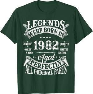 43rd Birthday 43 Years Old Vintage Legends Born In 1982 T-Shirt - T-Shirt | Forest