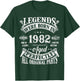 43rd Birthday 43 Years Old Vintage Legends Born In 1982 T-Shirt - T-Shirt | Forest
