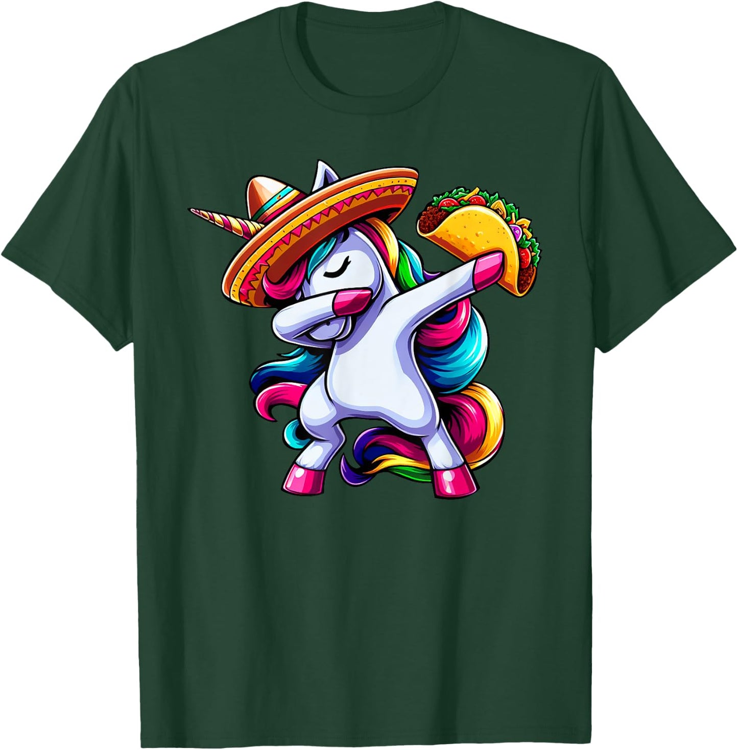 Cinco De Mayo Funny Dabbing Unicorn Sombrero Mexican Kids T-Shirt - T-Shirt | Forest