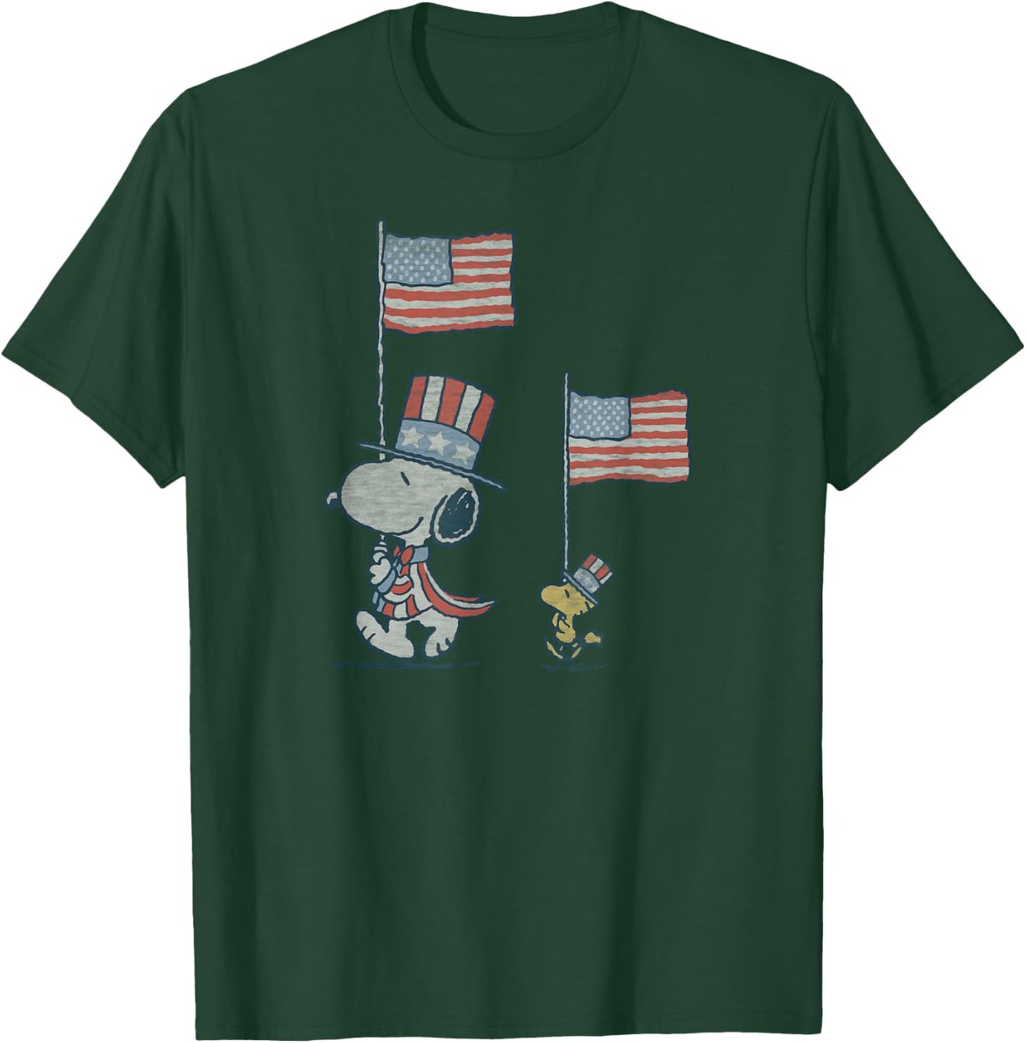 Peanuts Snoopy Independence Day Woodstock March T-Shirt - T-Shirt | Forest