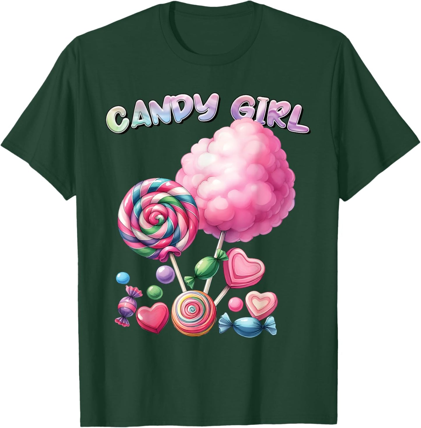 Candy Girls Dress Halloween Costume Girls Treat Lover T-Shirt - T-Shirt | Forest