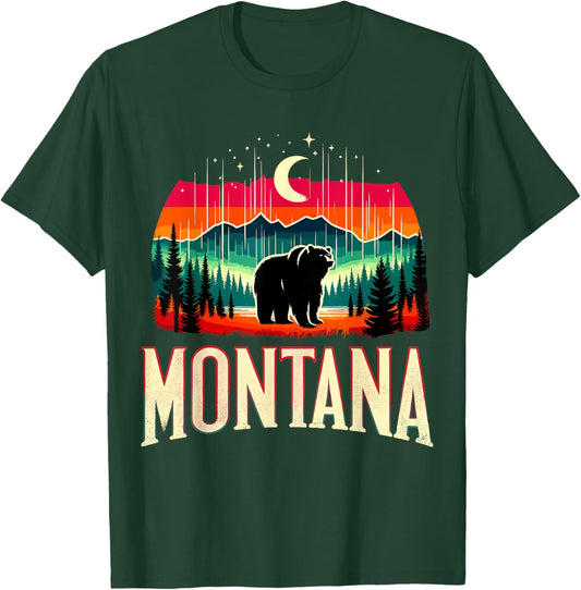 Montana Grizzly Bear Mountain T-Shirt - T-Shirt | Forest