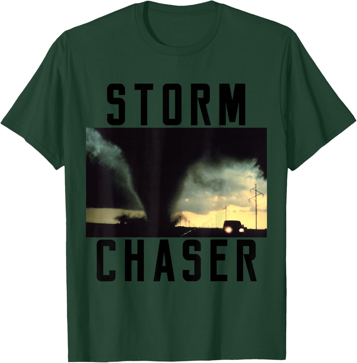 Storm Chaser Tornado Picture Weather Meteorologist T-Shirt - T-Shirt | Forest