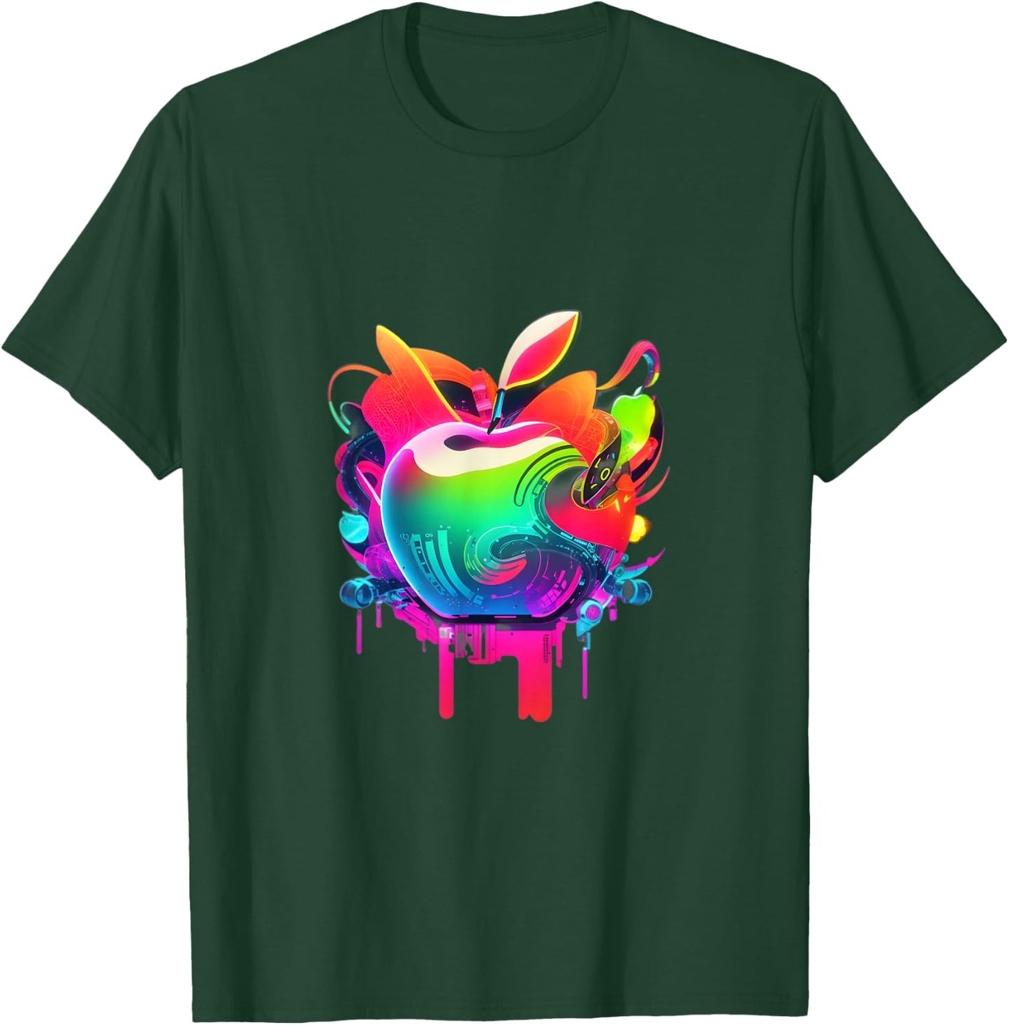 EDM Rave Festival Trippy Apple Electronic Dance Music T-Shirt - T-Shirt | Forest