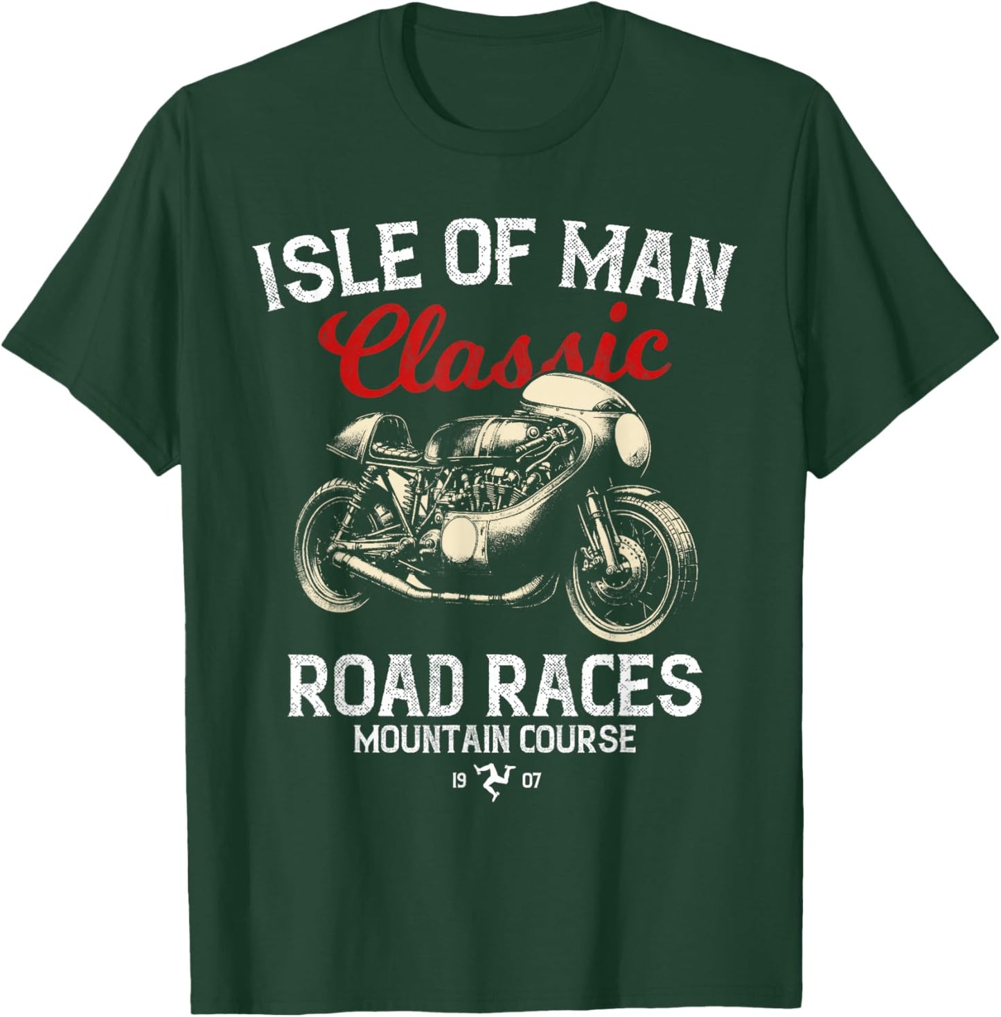 Retro Isle of Man TT Races Vintage Motorbike Race T-Shirt - T-Shirt | Forest