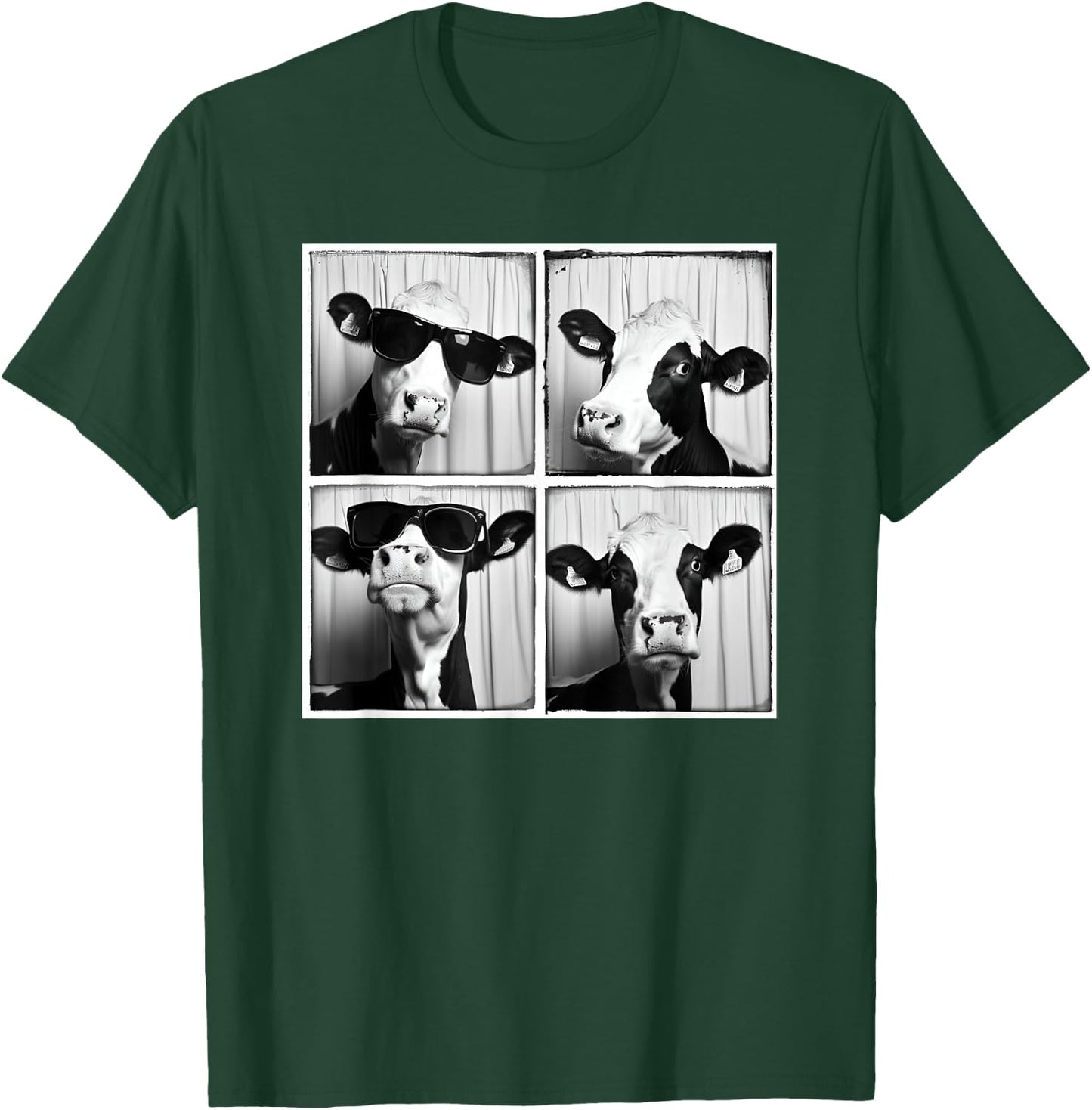 Cow Wearing Sunglasses Photo Farmyard Funny Farm Animal T-Shirt - T-Shirt | Forest