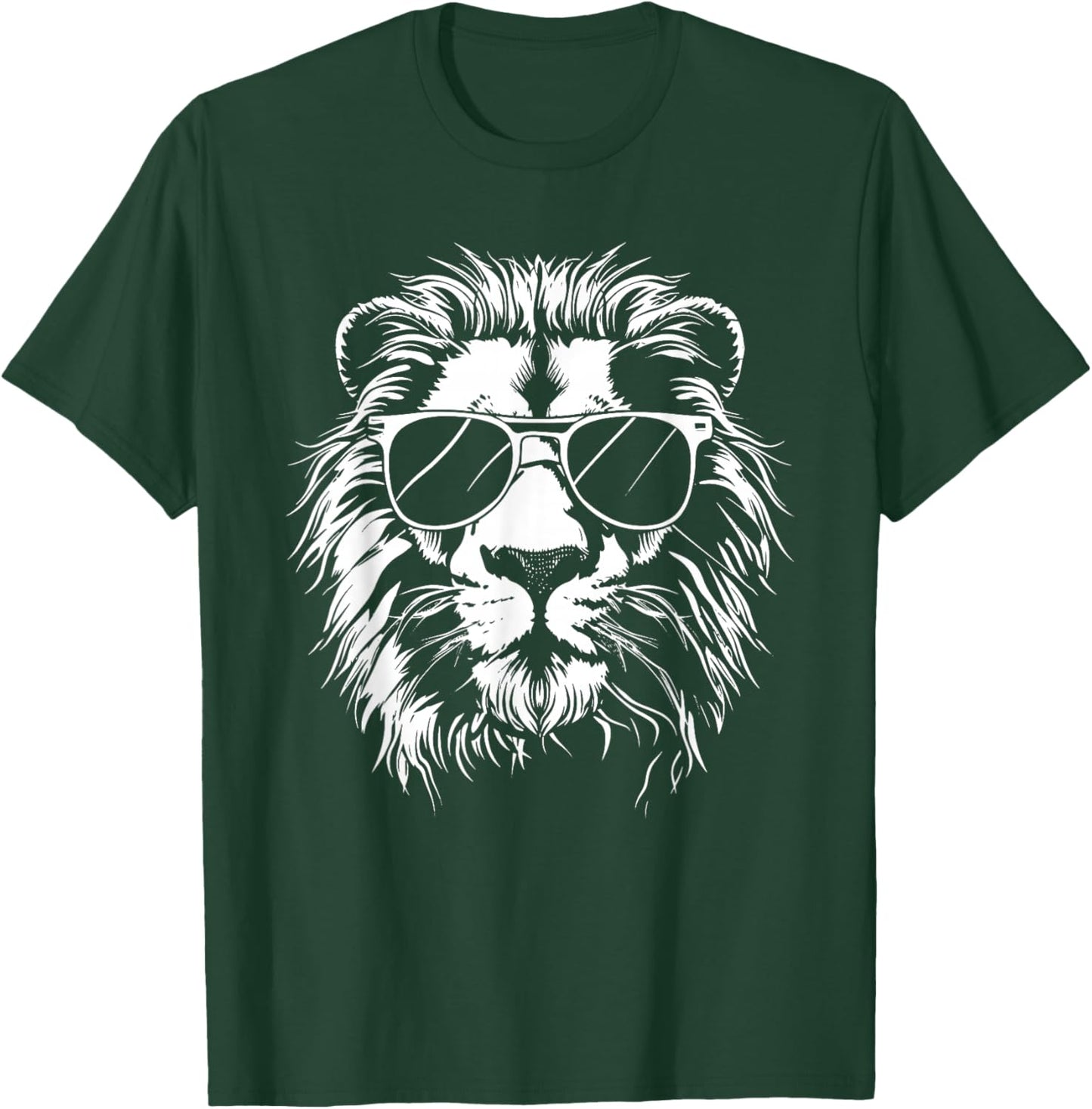 Lion Sunglasses Graphic T-Shirt - T-Shirt | Forest
