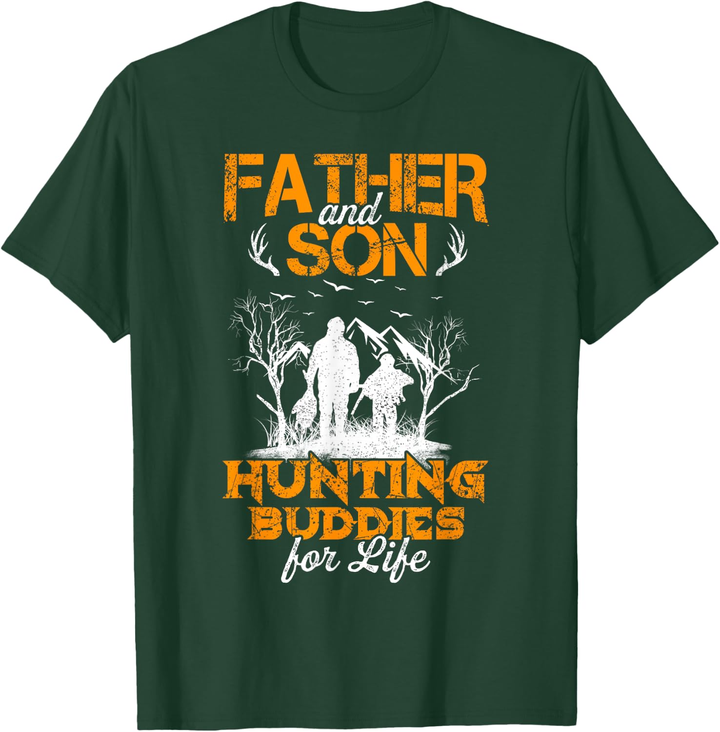Father and son hunting buddies for life Gift Dad and Son T-Shirt - T-Shirt | Forest