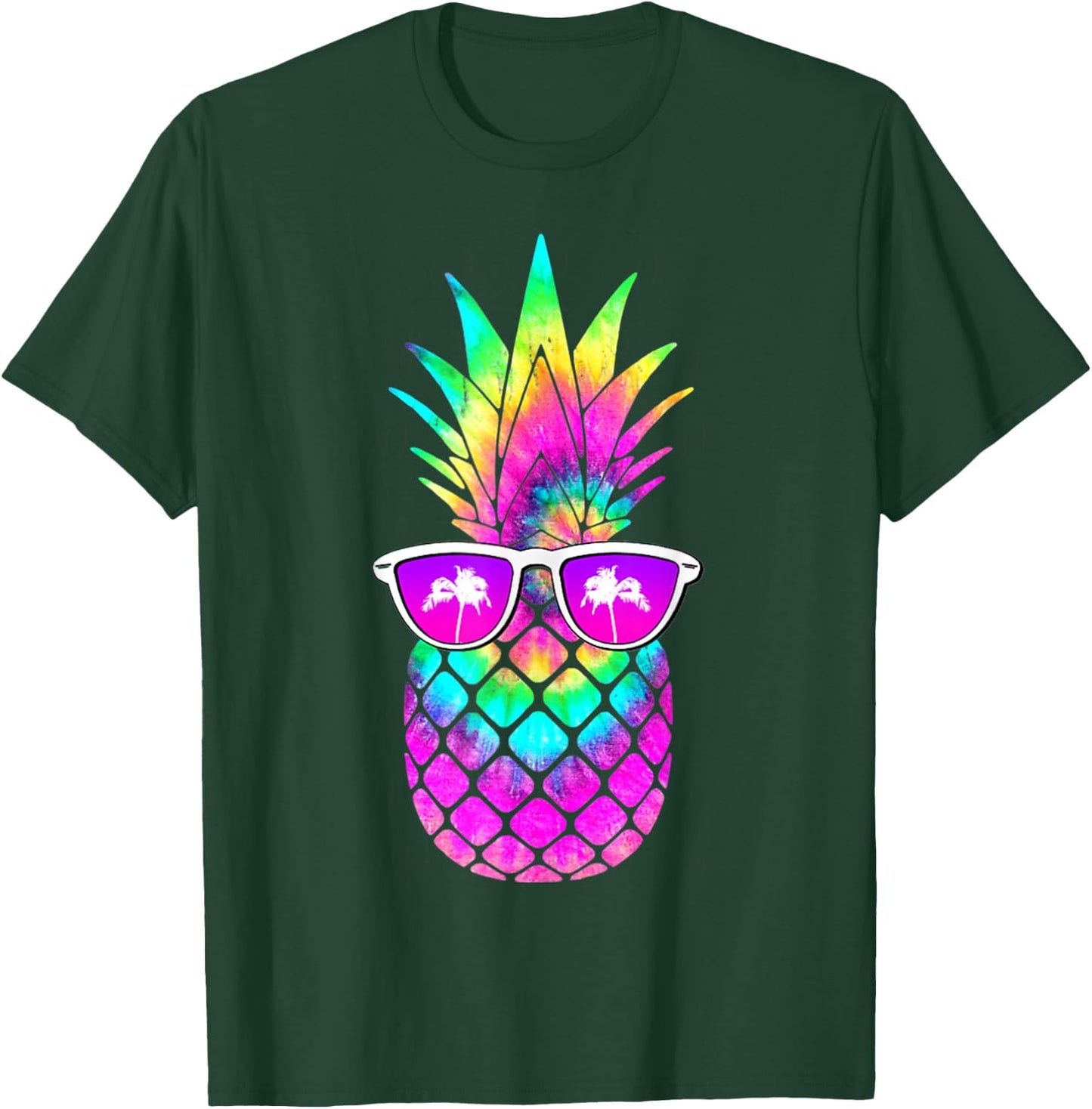 Summer Tie Dye Pineapple Sunglasses Tropical Fruit Lover T-Shirt - T-Shirt | Forest