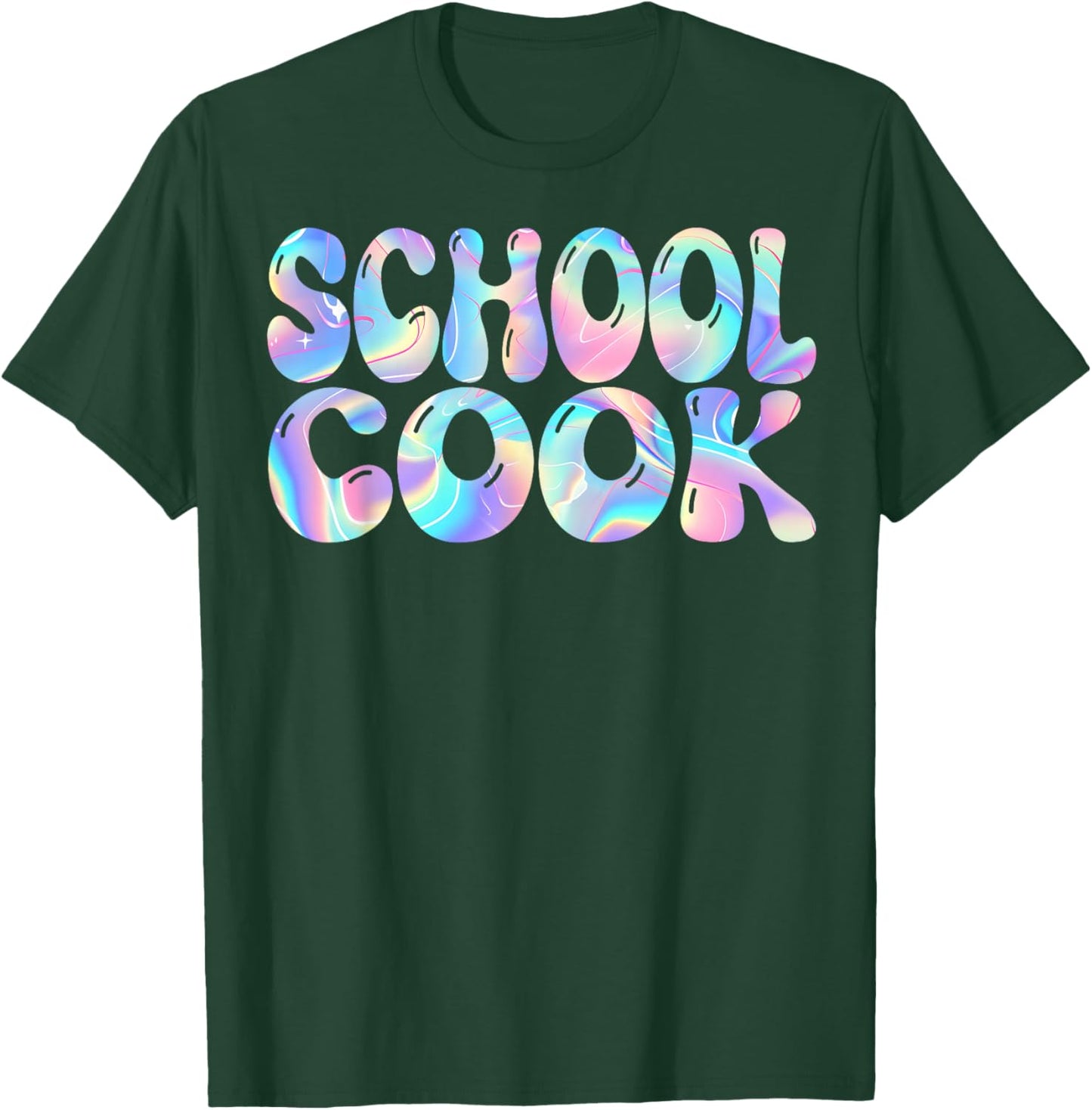 School Cook Groovy Back to School Cute Teachers Women Girl T-Shirt - T-Shirt | Forest