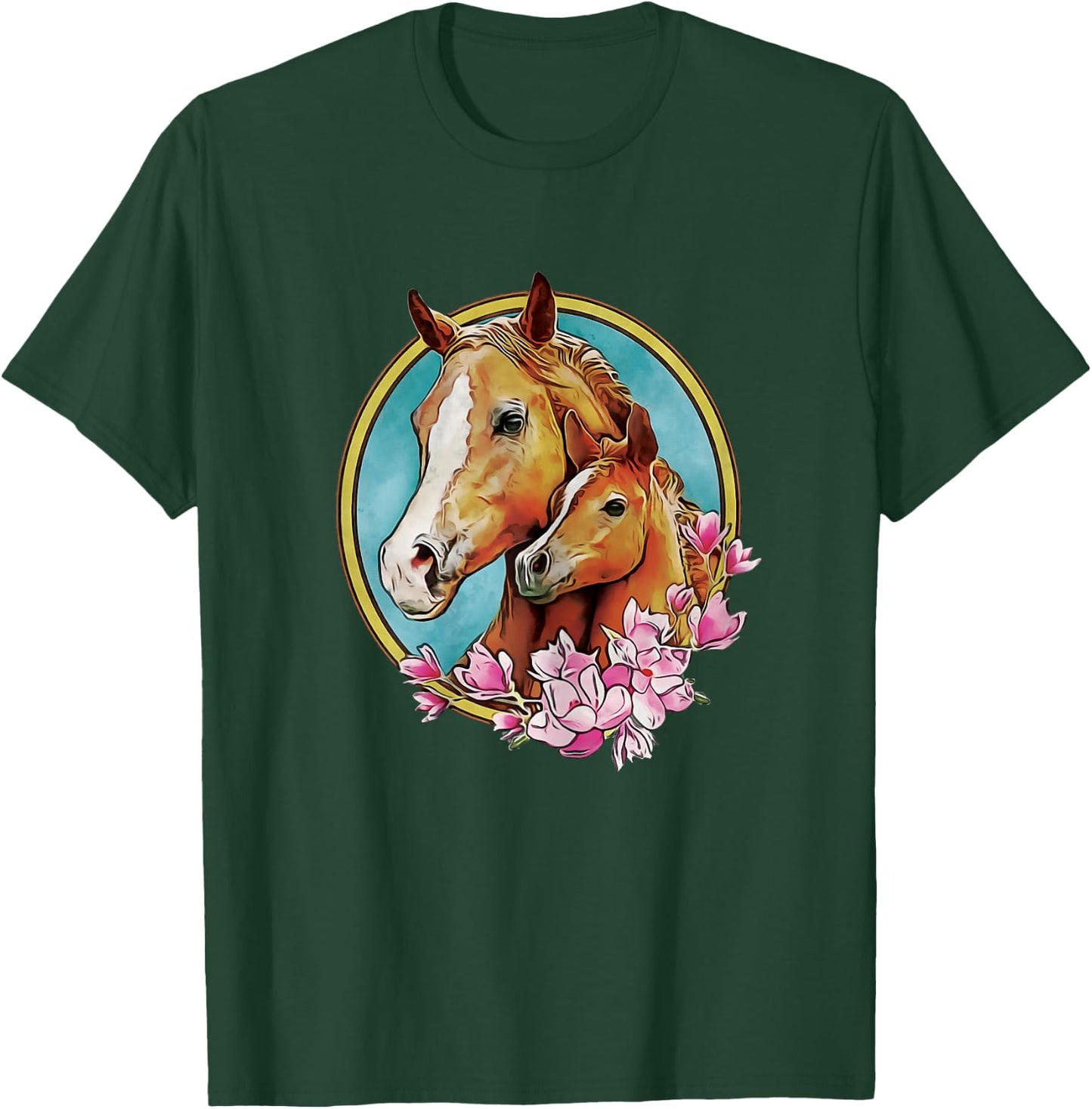 Horses Mom Horse lovers Mother Daughter Horse T-Shirt - T-Shirt | Forest