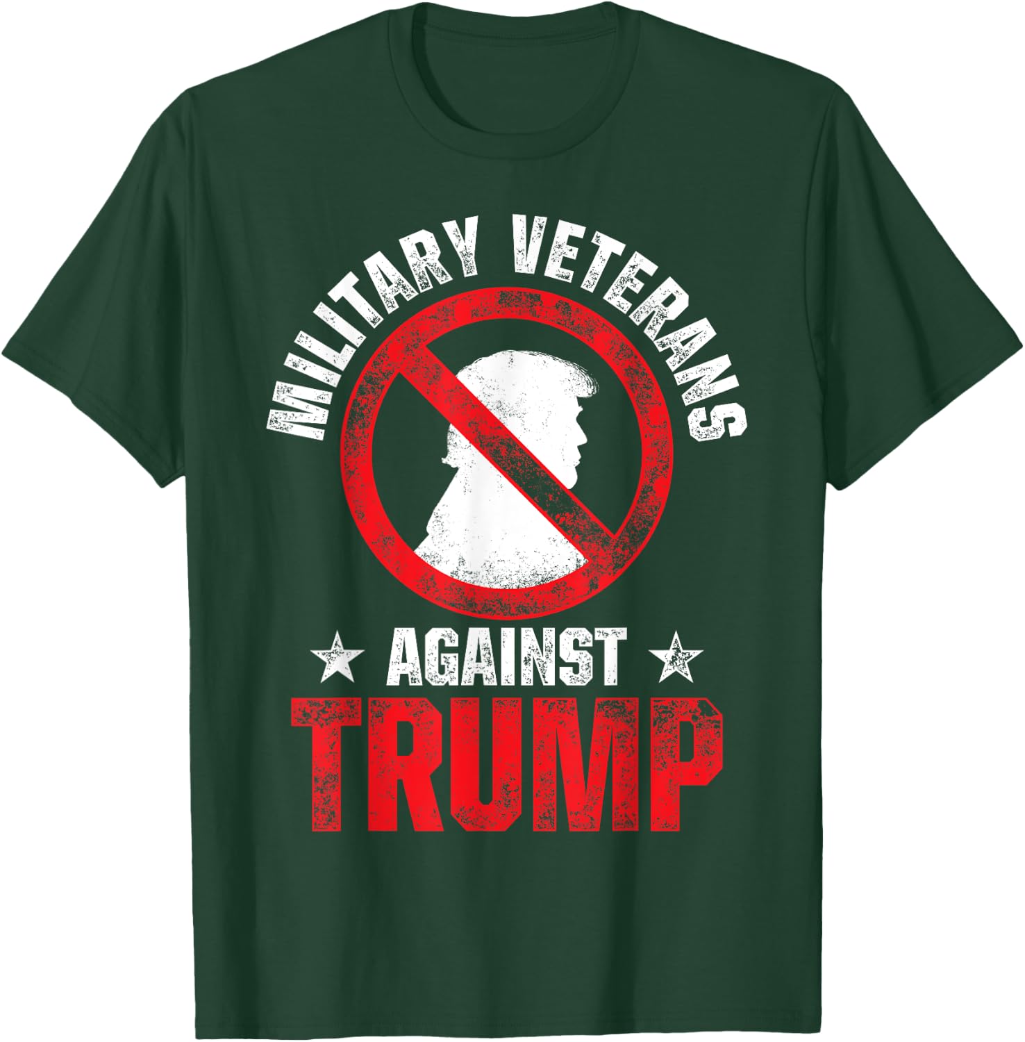 Military Veterans Against Trump 2020 No USA Election T-Shirt - T-Shirt | Forest
