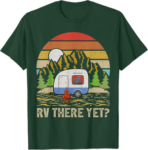 Vintage Mountain RV There Yet Retro Camper T-Shirt - T-Shirt | Forest