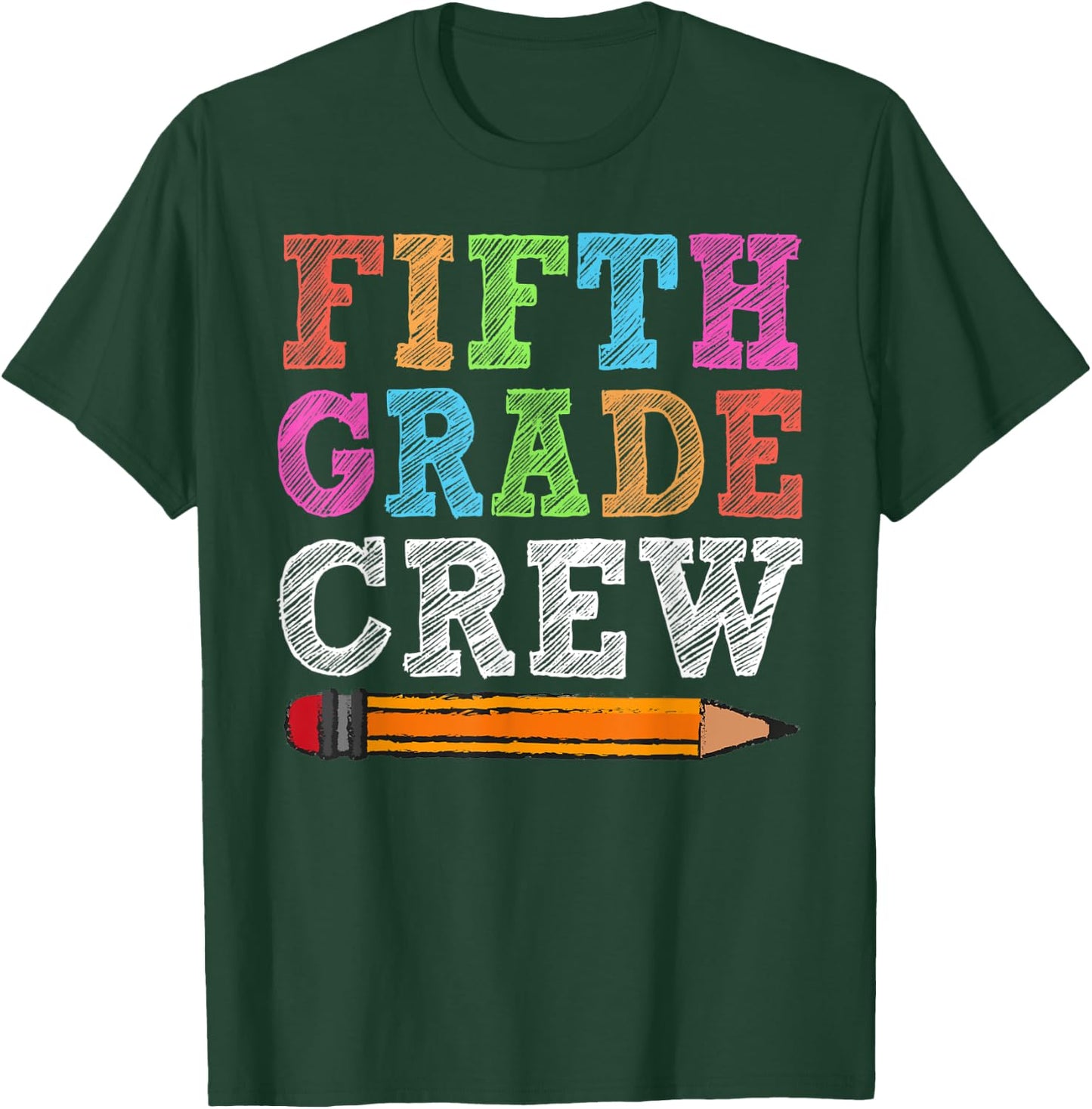 Fifth Grade Crew 5th Grade Gift Back To School T-Shirt - T-Shirt | Forest