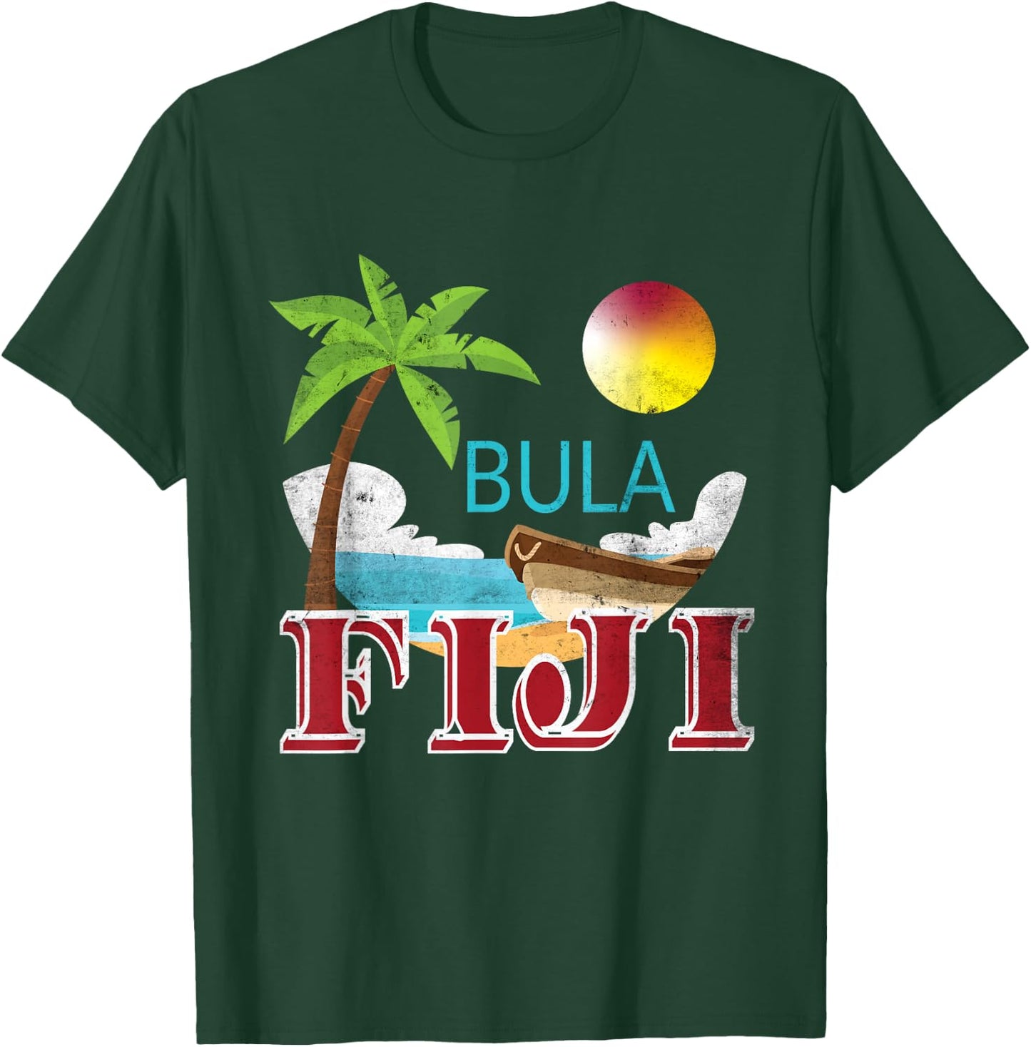 Tourist and Native Fiji Bula Vintage Grunge Vacation Shirt T-Shirt - T-Shirt | Forest