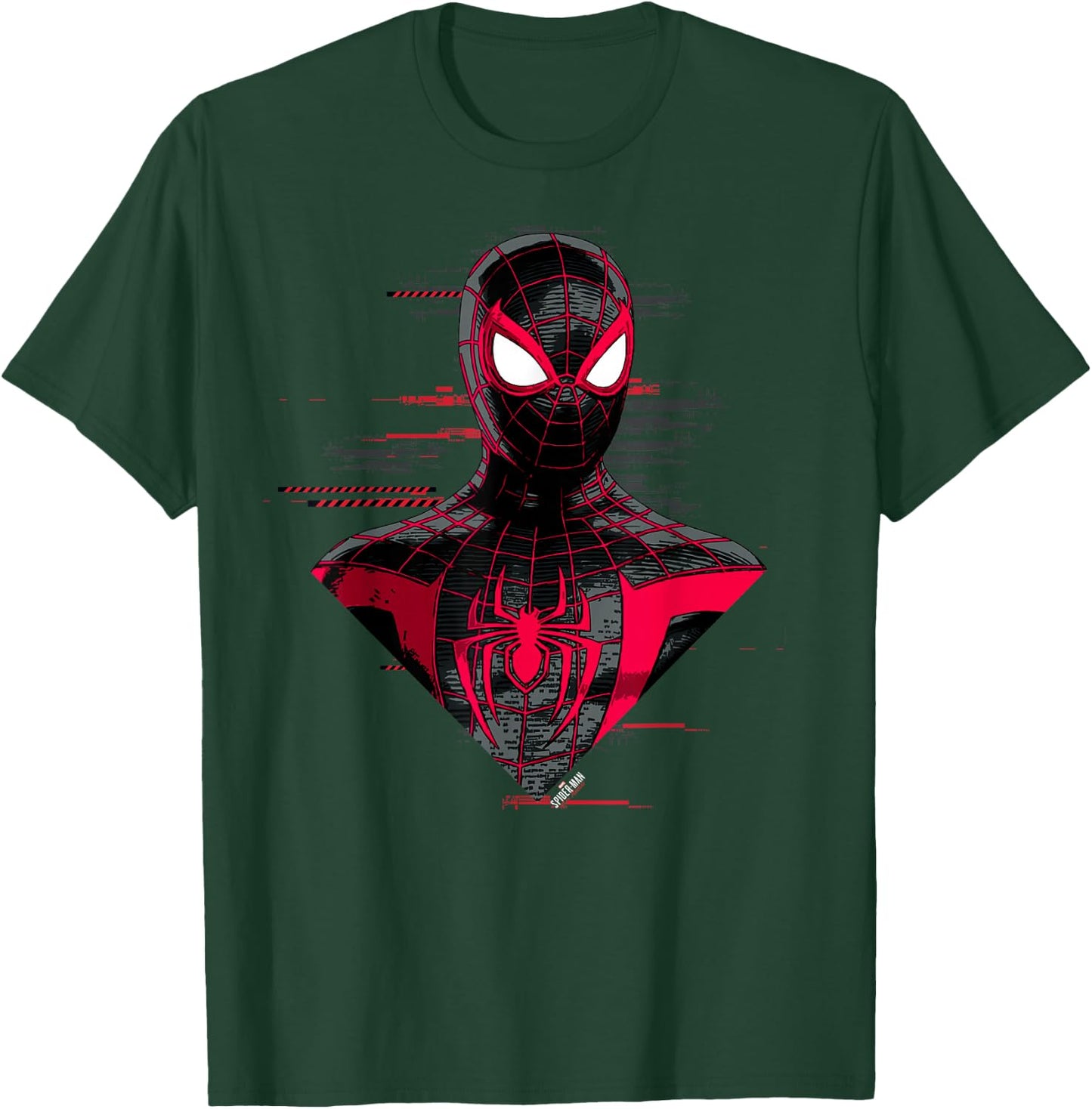 Marvel Spider-Man: Miles Morales Glitch Big Face T-Shirt - T-Shirt | Forest