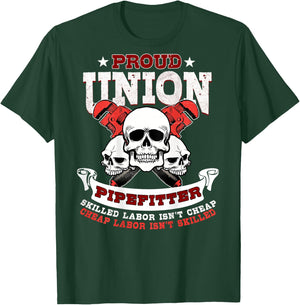 Pipefitter Plumber Steamfitter Image On Back Of Shirt T-Shirt - T-Shirt | Forest