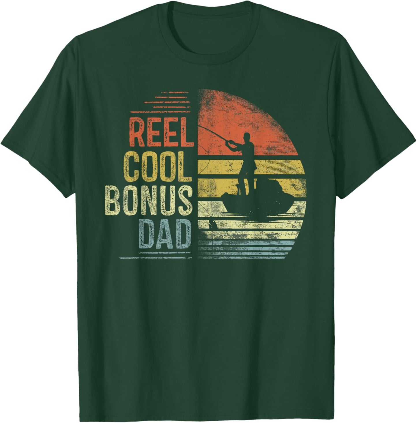 Reel Cool Bonus Dad Fishing Gifts Bonus Dad Birthday Vintage T-Shirt - T-Shirt | Forest
