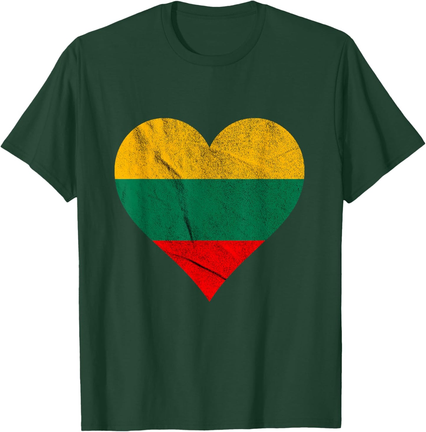 Lithuanian Heart Lithuanian Flag Lithuanian Roots T-Shirt - T-Shirt | Forest
