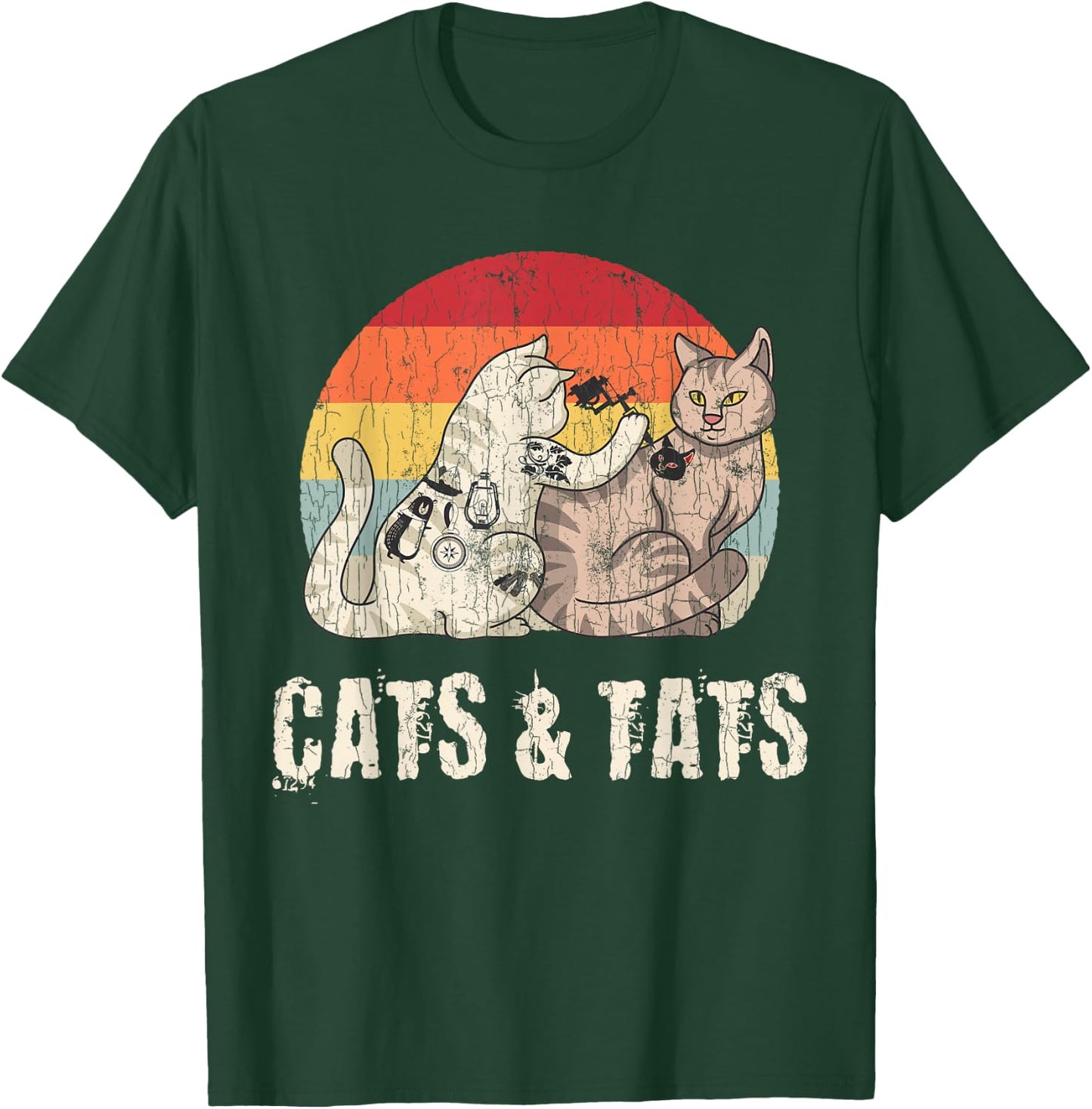 Cats and Tats Tattoo Cute Funny Gift T-Shirt - T-Shirt | Forest