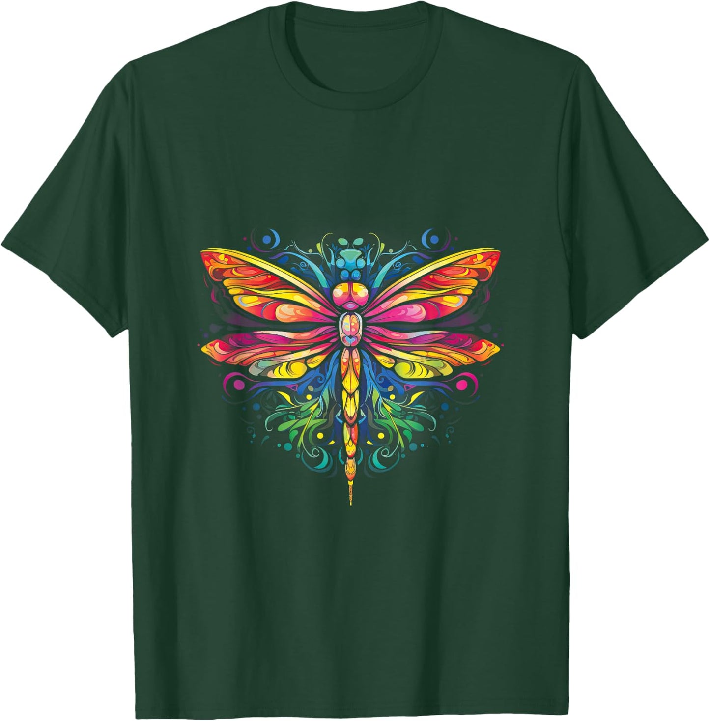 Dragonfly Colorful Dragonflies Hippie 70s Peace T-Shirt - T-Shirt | Forest