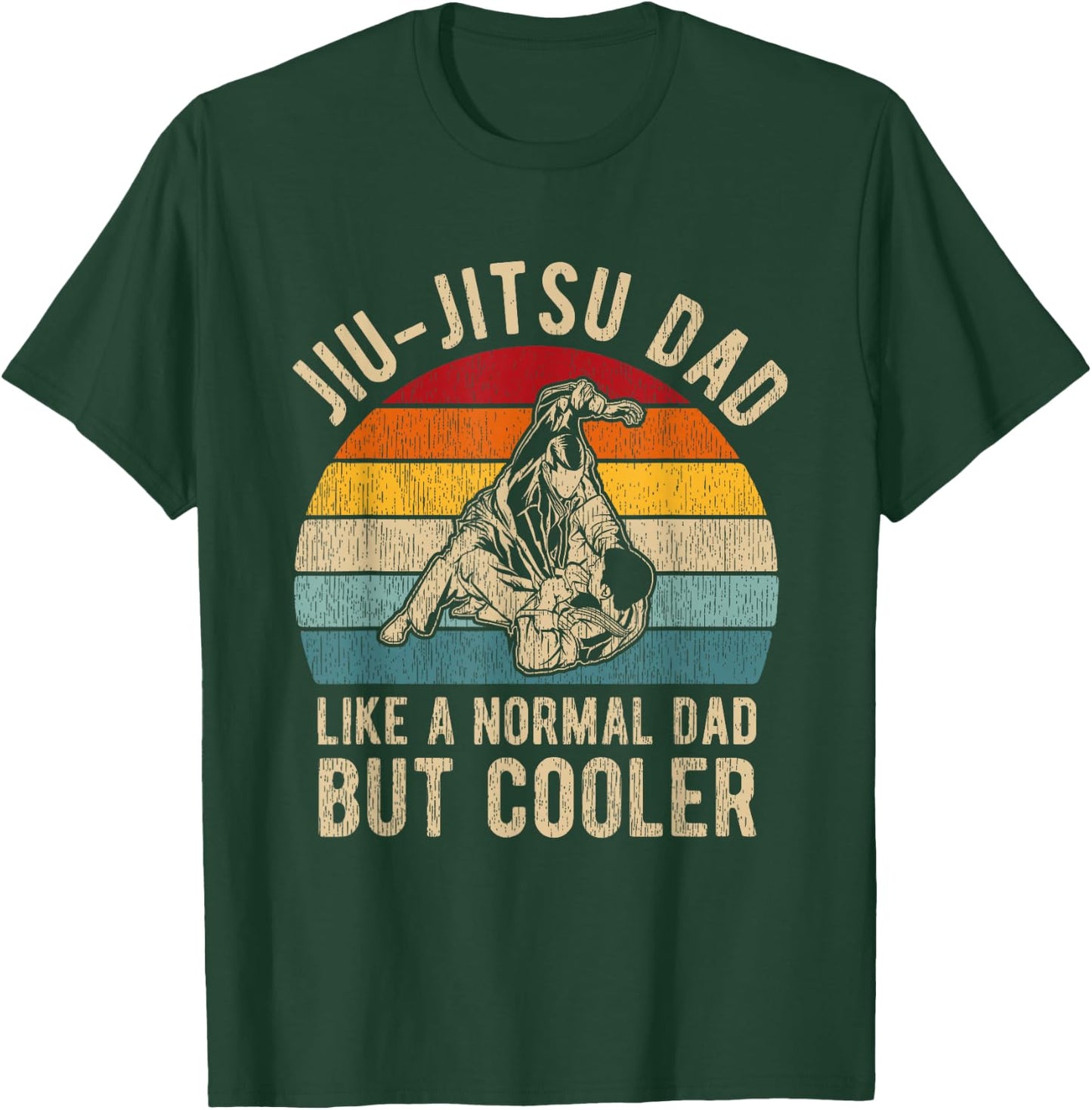 Retro Jiu-Jitsu Dad Shirt BJJ Men Father Vintage T-Shirt - T-Shirt | Forest