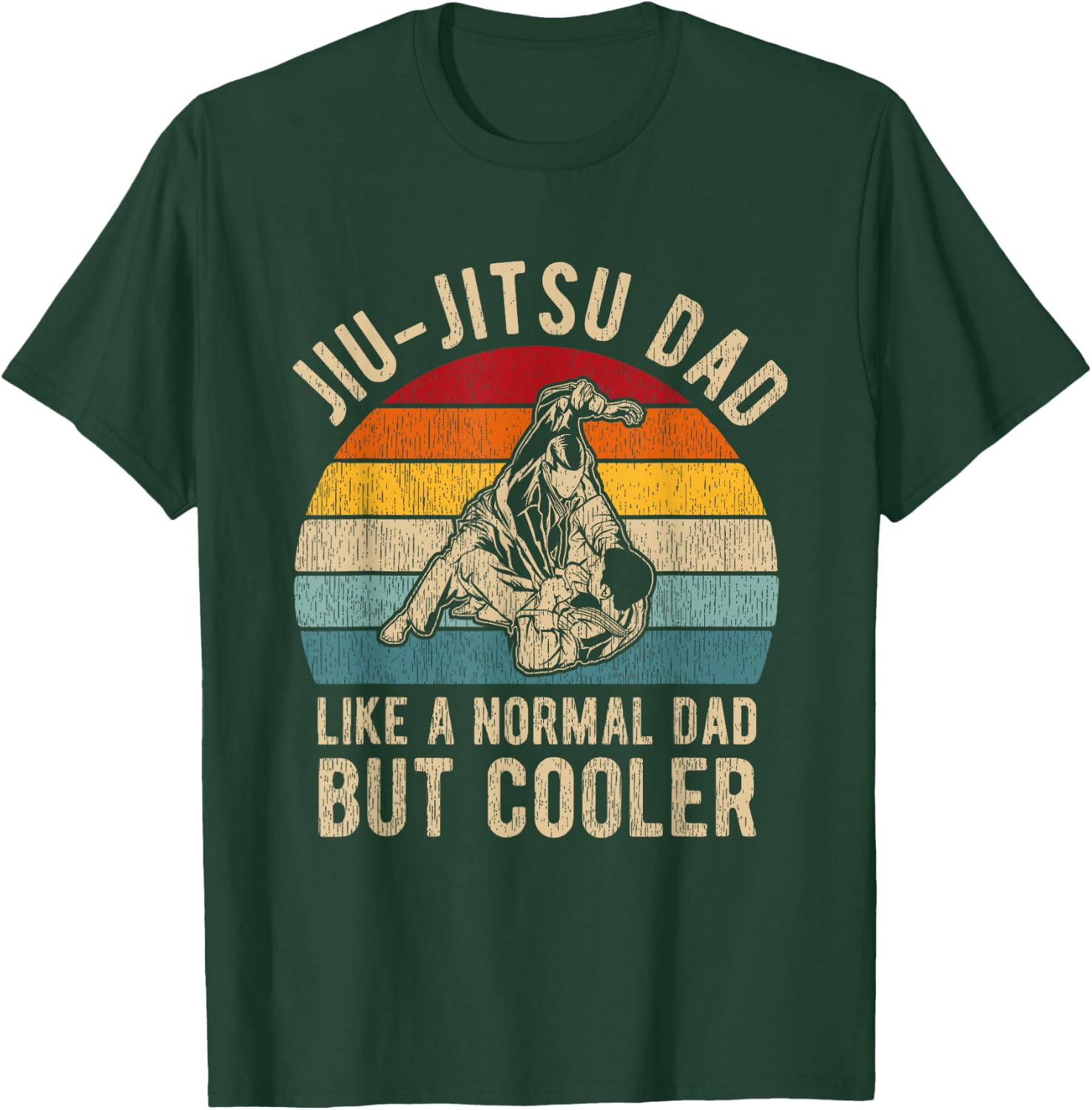 Retro Jiu-Jitsu Dad Shirt BJJ Men Father Vintage T-Shirt - T-Shirt | Forest