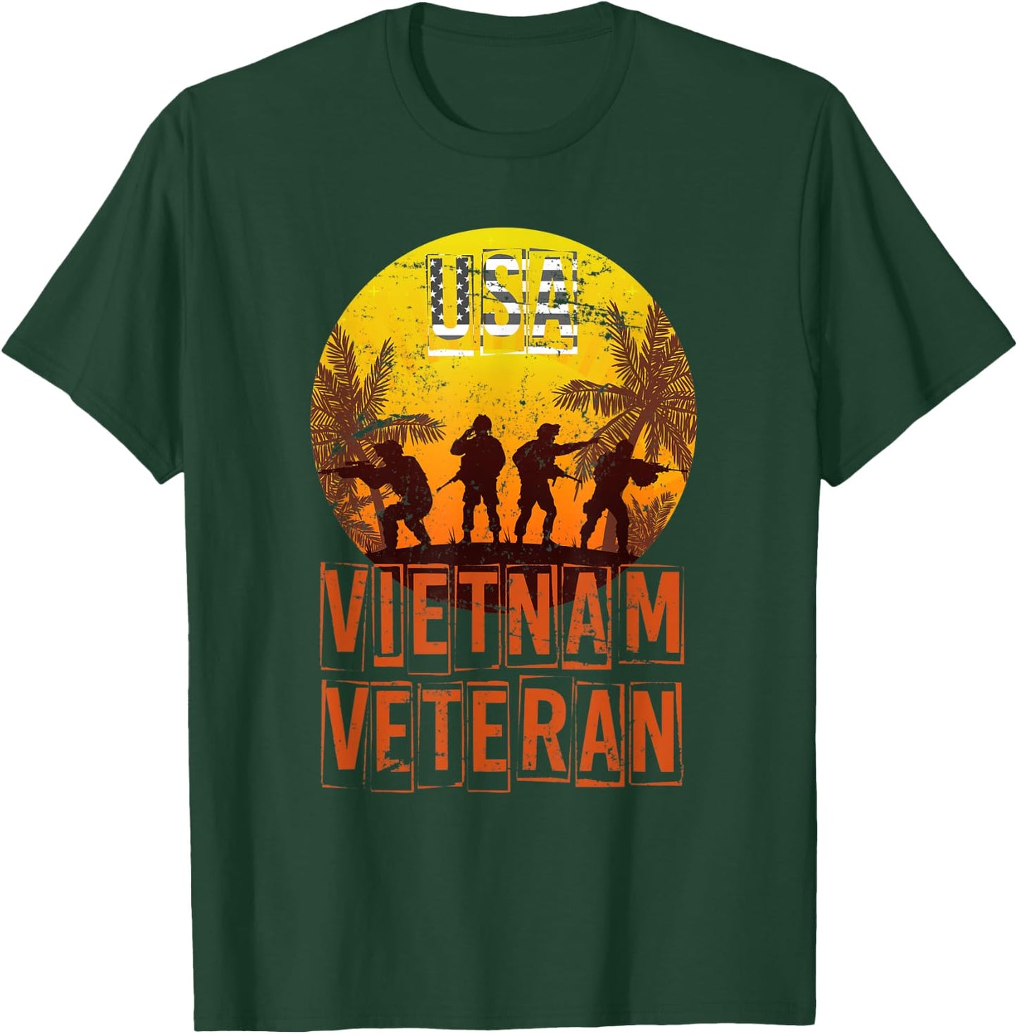 USA Patriotic Vietnam Veteran Women Men T-Shirt - T-Shirt | Forest
