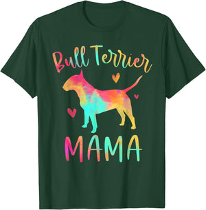 Bull Terrier Mama Colorful Bully Gifts Dog Mom Women Girls Kids T-Shirt - T-Shirt | Forest