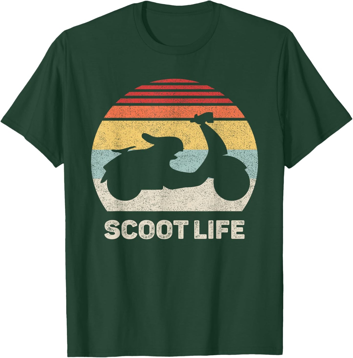 Retro Scoot Life Scooter Shirt Funny Vintage Moped T-Shirt - T-Shirt | Forest