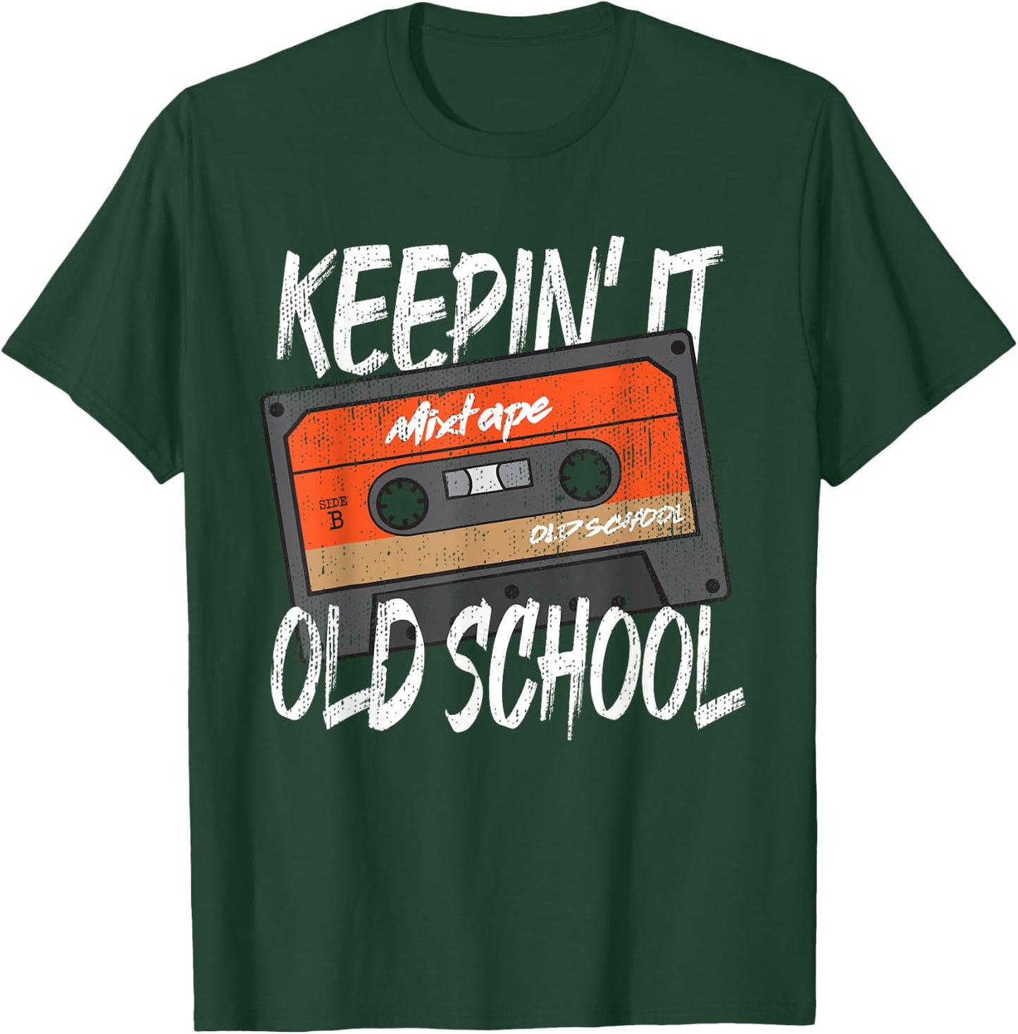 Old School Hip Hop 80s 90s Vintage Mixtape Cassette Tape T-Shirt - T-Shirt | Forest