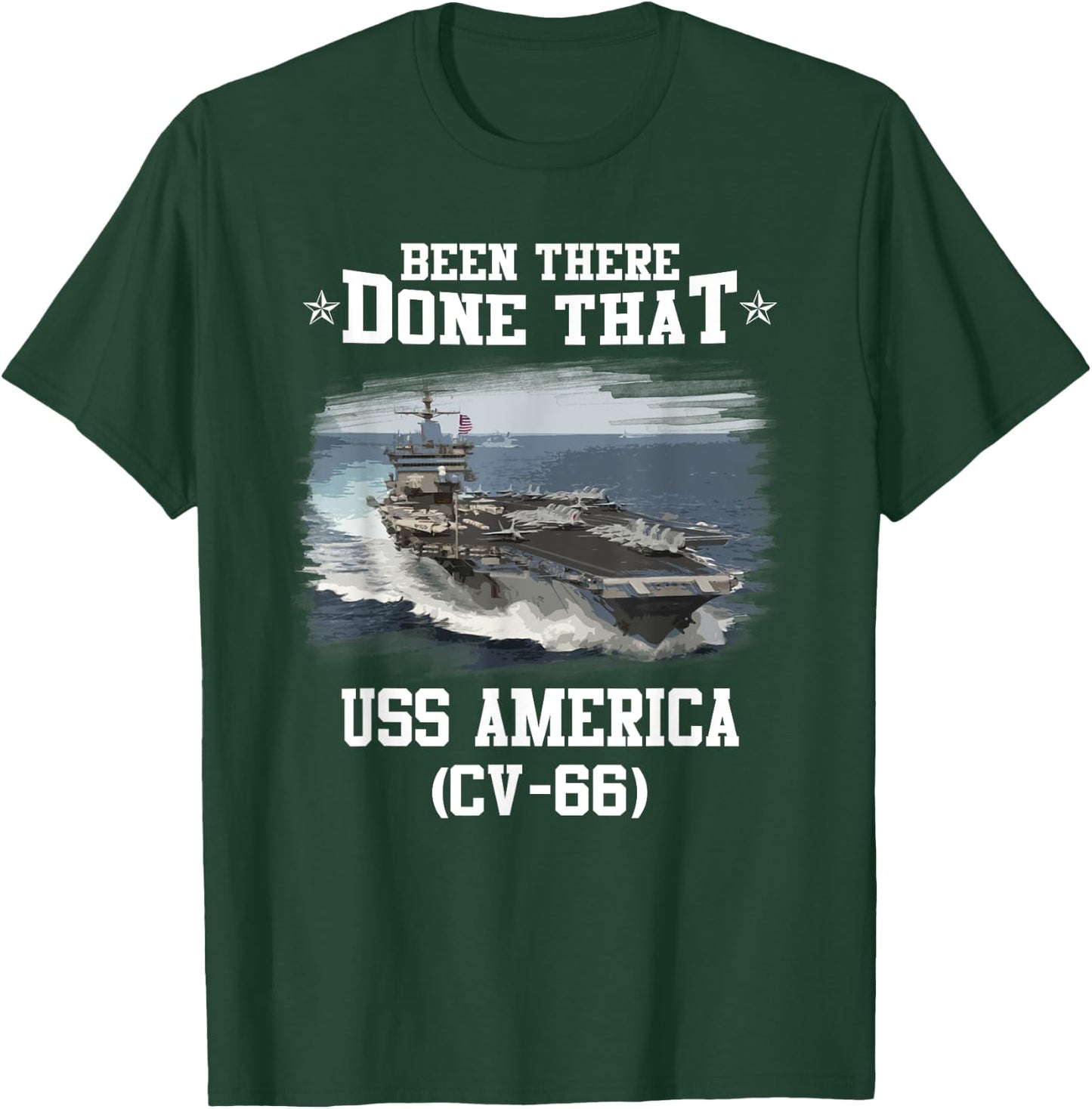 USS America CV-66 Veterans Day Father Day Gift T-Shirt - T-Shirt | Forest