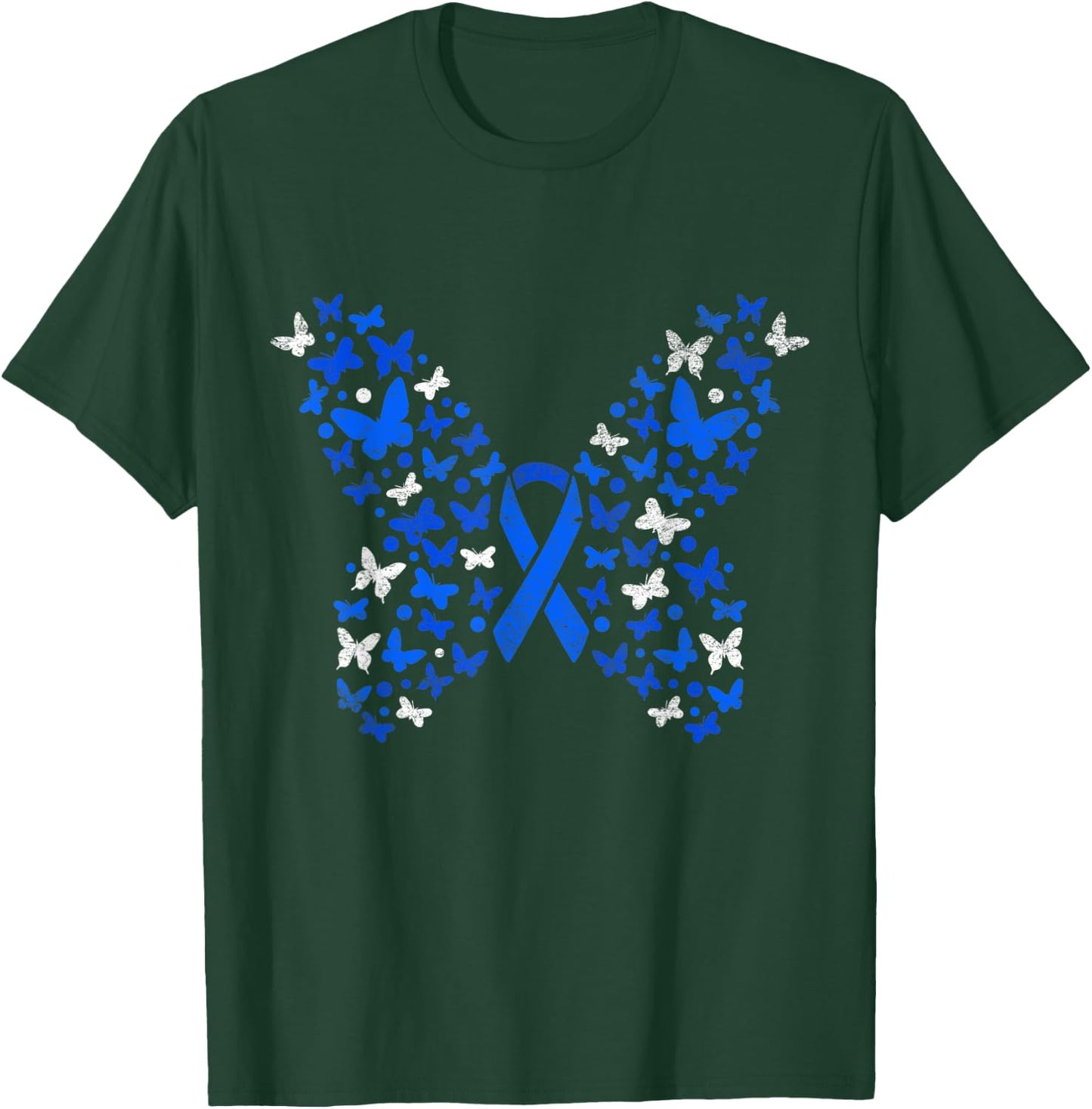 Butterfly Colorectal Cancer Awareness T-Shirt - T-Shirt | Forest