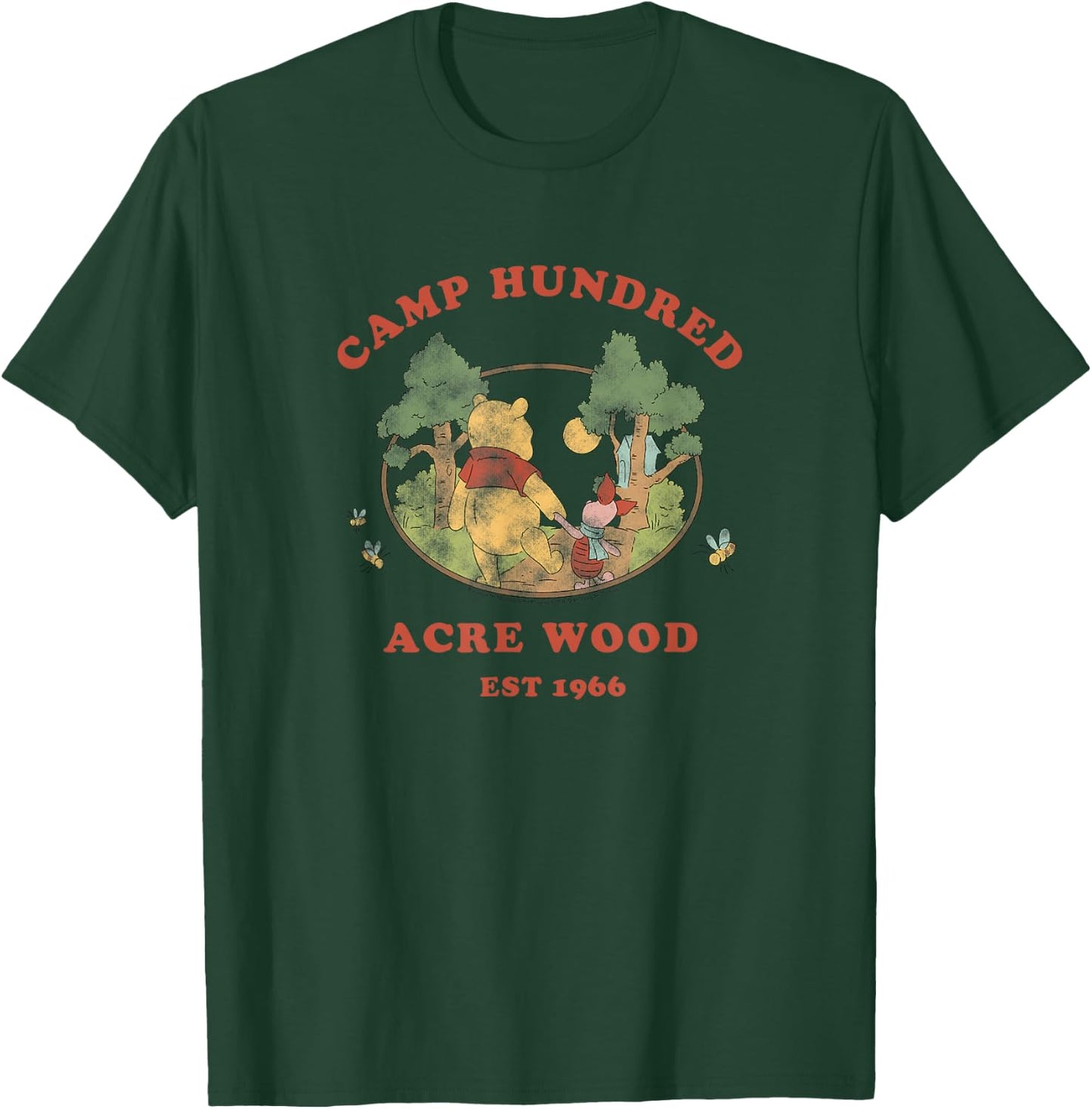 Disney Winnie The Pooh & Piglet Walking Camp 100 Acre Wood T-Shirt - T-Shirt | Forest