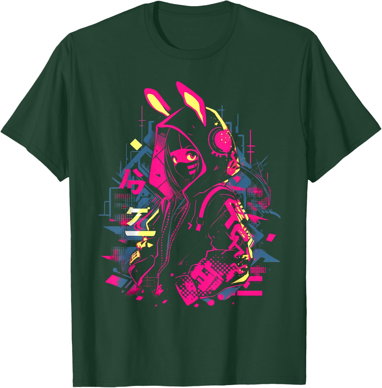 Anime Manga Cyberpunk Aesthetic Techwear Harajuku T-Shirt - T-Shirt | Forest