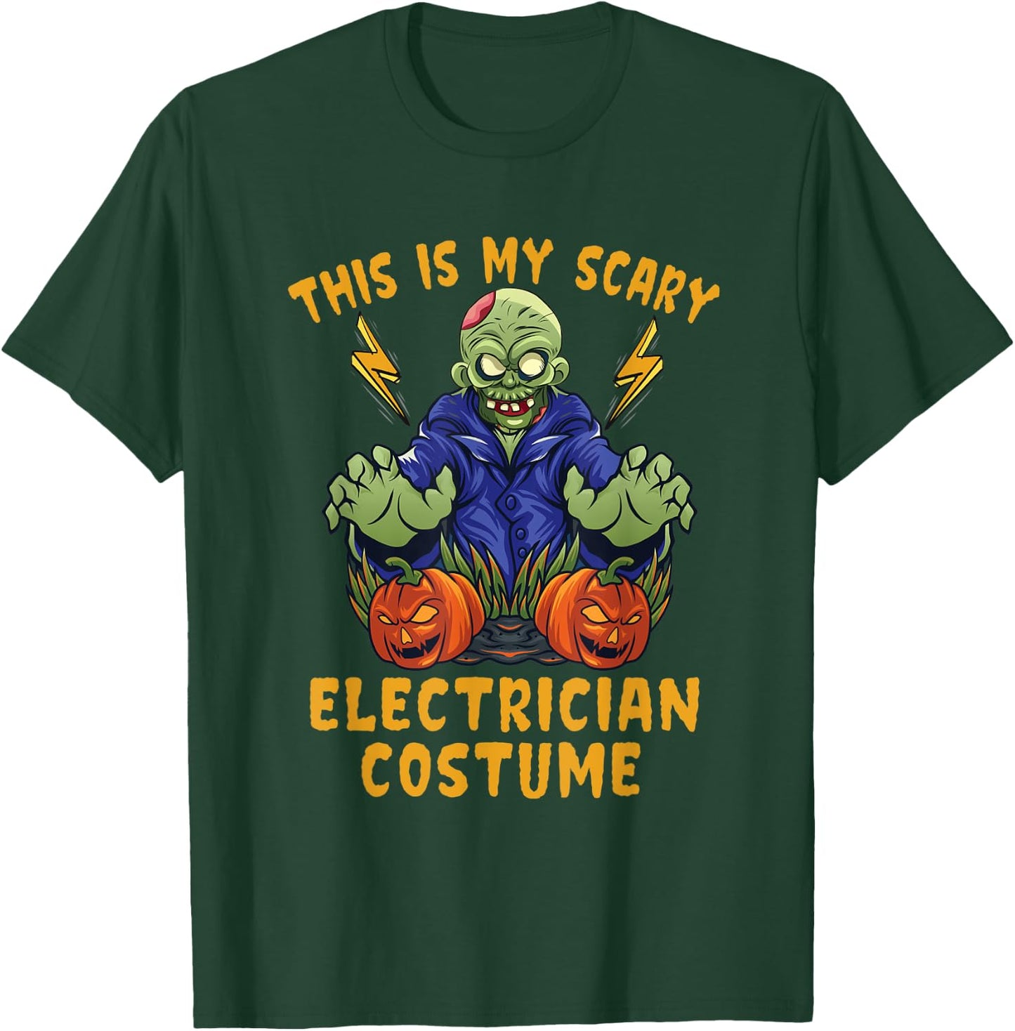 This Is My Scary Electrician Costume Zombie Gift T-Shirt - T-Shirt | Forest