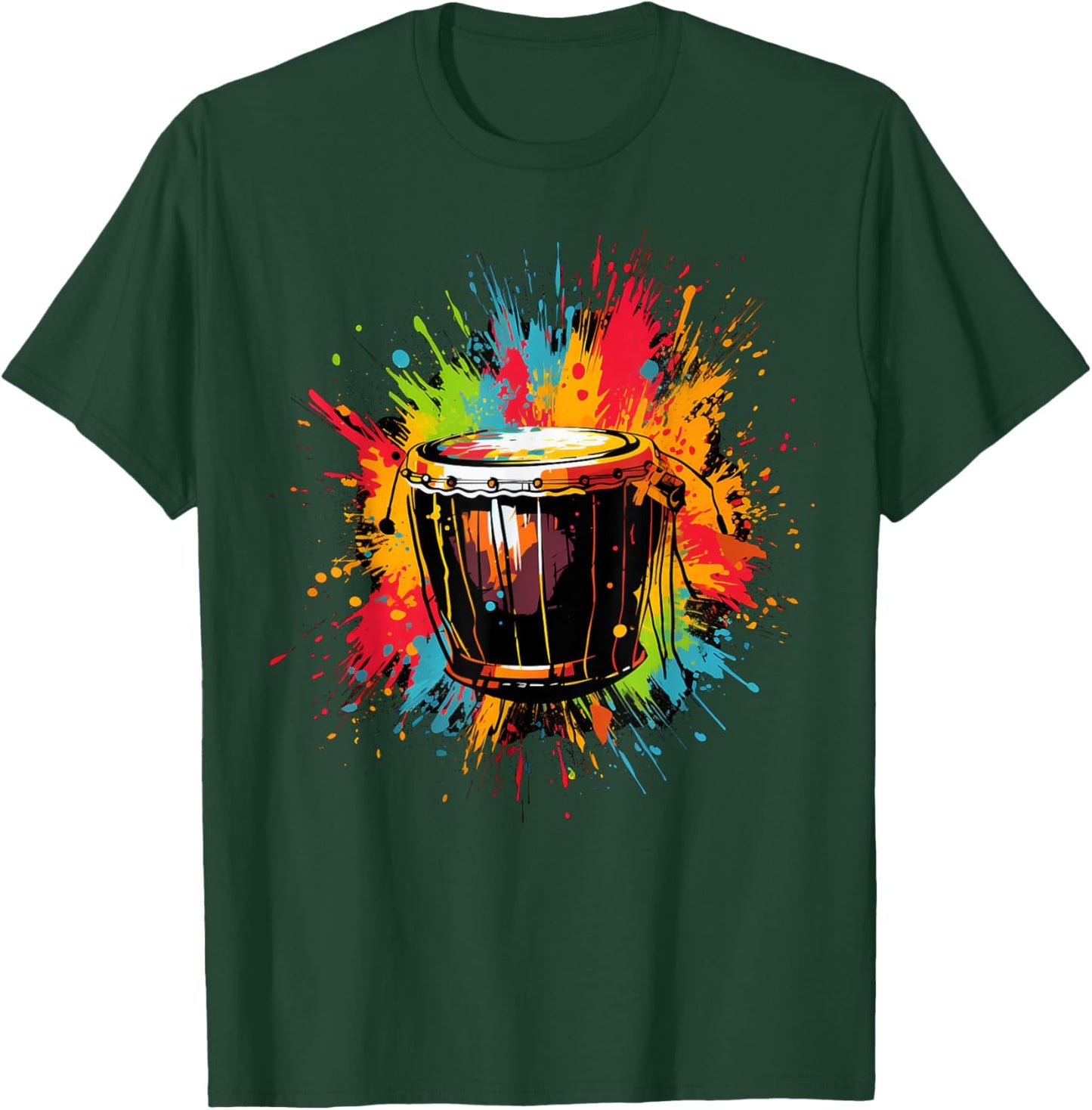 Djembe instrument on colorful painted Djembe T-Shirt - T-Shirt | Forest