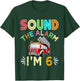 Kids Sound The Alarm I'm 6! Kids 6th Birthday Fire Truck T-Shirt - T-Shirt | Forest
