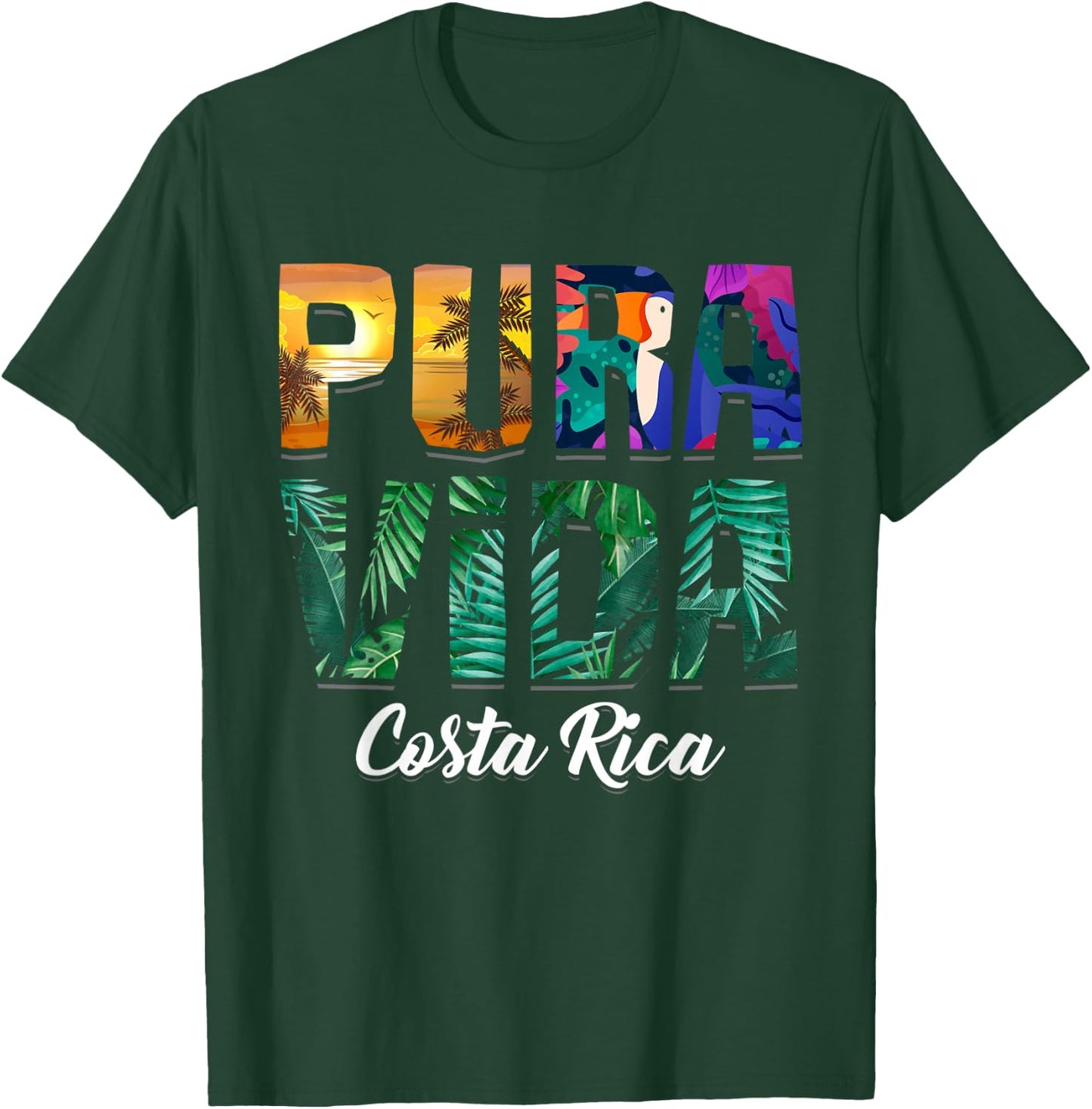 Pura Vida Costa Rica Souvenir - Cool Central America Travel T-Shirt - T-Shirt | Forest
