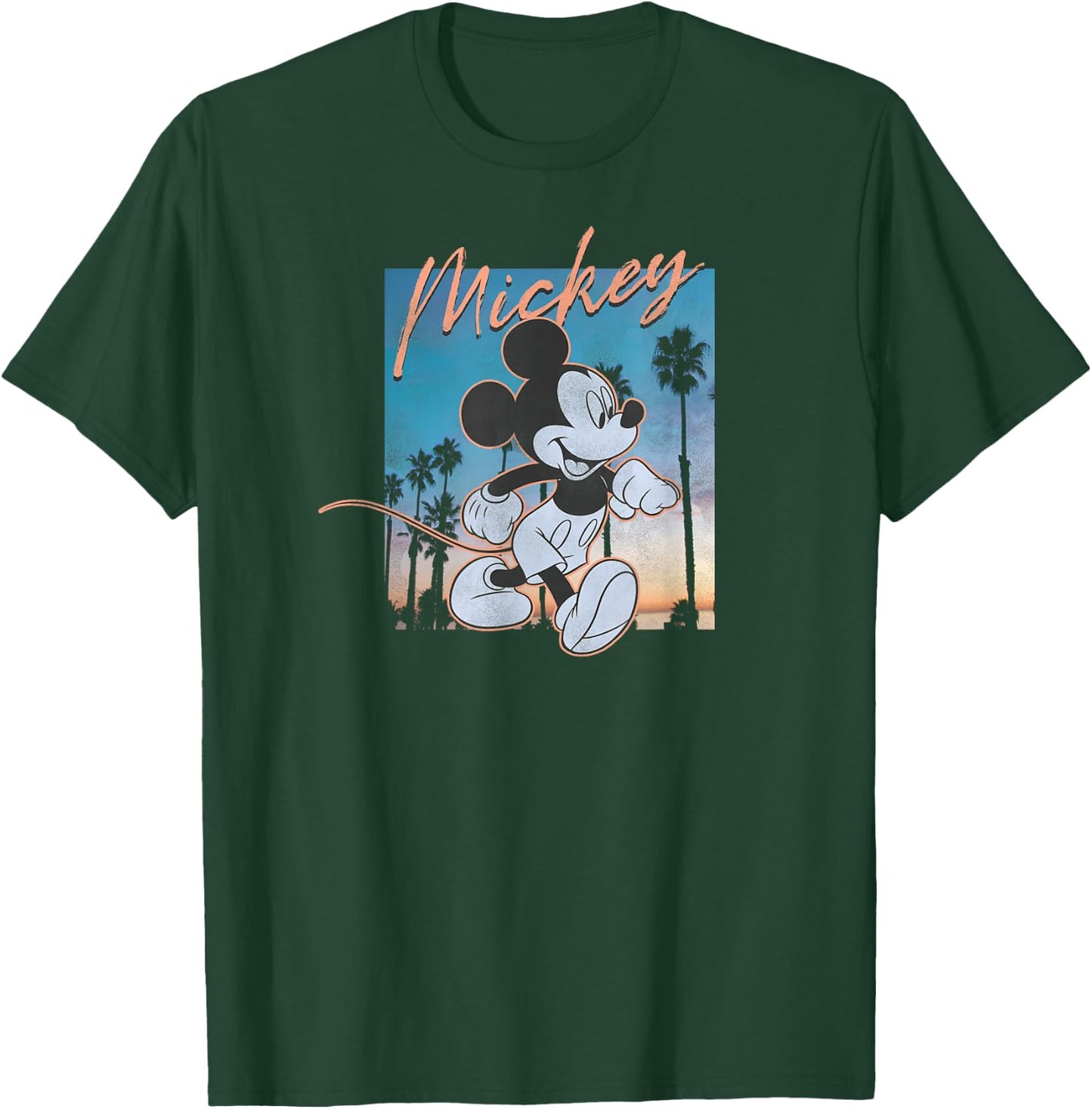 Disney Mickey and Friends Walking On The Sunset Retro Poster T-Shirt - T-Shirt | Forest