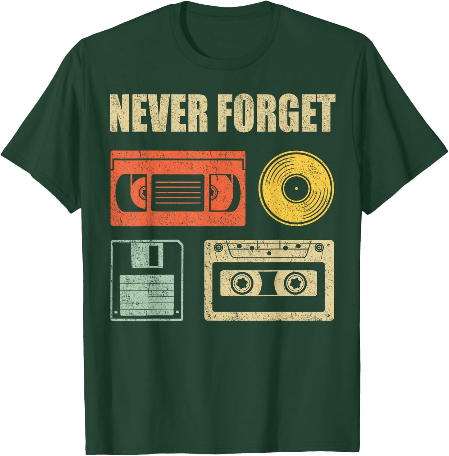 Never Forget Audio Cassette 70s 80s 90s Funny Gift Shirt T-Shirt - T-Shirt | Forest