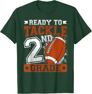Ready To Tackle 2nd Grade Football First Day Boys Toddlers T-Shirt - T-Shirt | Forest