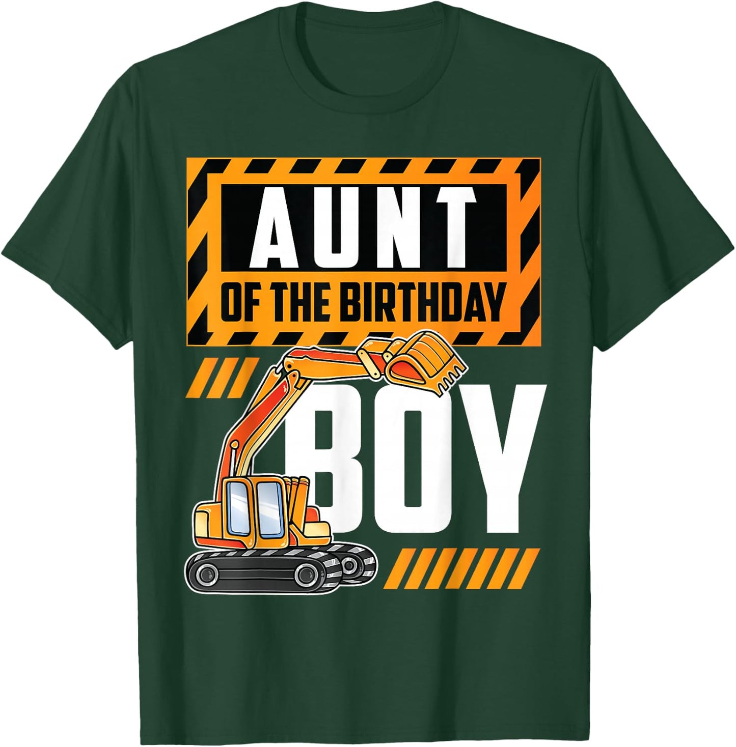 vehicle construction excavator Aunt of the Birthday Boy T-Shirt - T-Shirt | Forest