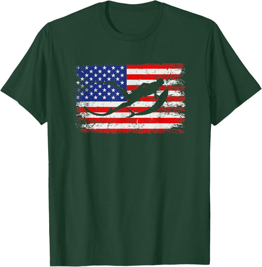 Spearfishing American flag, spear fishing Women Kids Men T-Shirt - T-Shirt | Forest