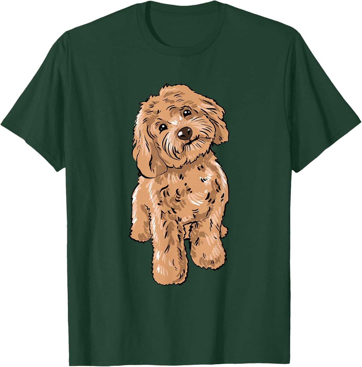 Cute Cockapoo Dog Illustration Cockapoo Owner Love T-Shirt - T-Shirt | Forest